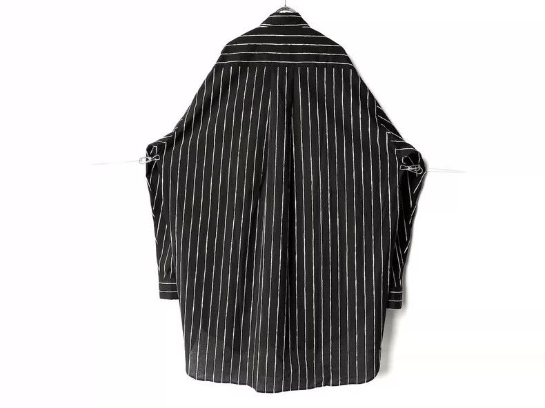 Yohji Yamamoto Yohji Yamamoto size os 1980s Maru Text Outline Stripe Shirt Size US M / EU 48-50 / 2 - 2 Thumbnail