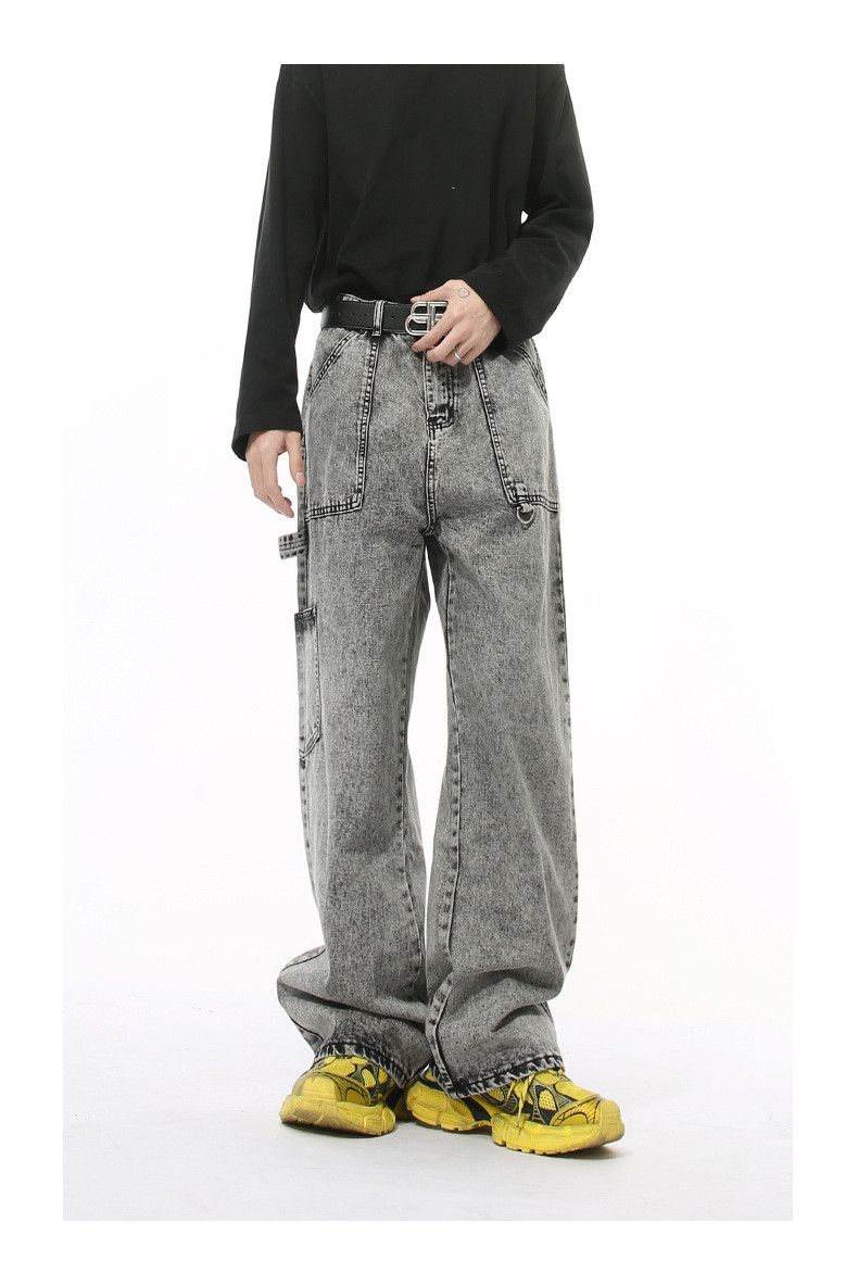 Japanese Brand × Vintage Retro washed cargo straight men's snowflake jeans Size US 32 / EU 48 - 1 Thumbnail