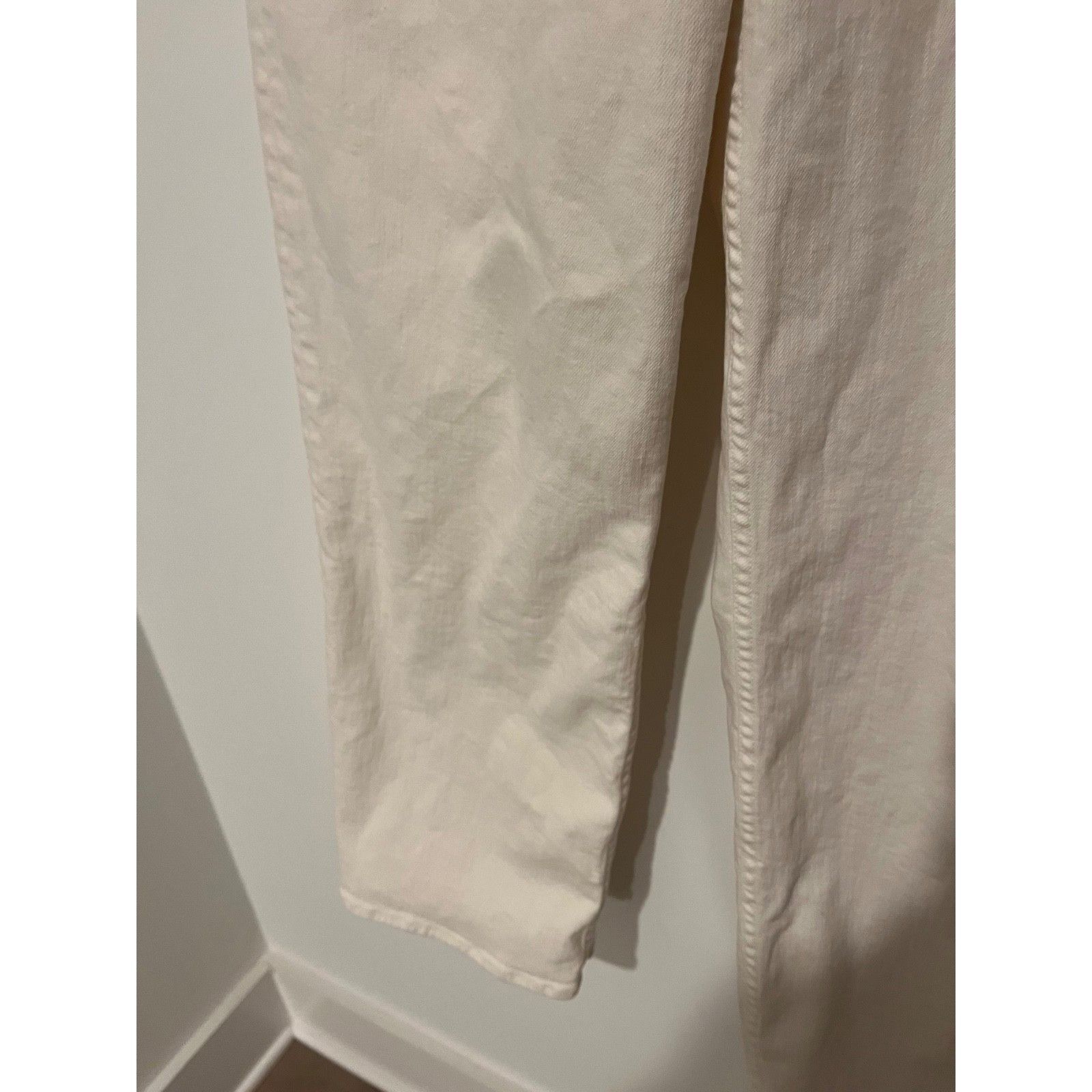 MOTHER MOTHER High Waisted Spinner Skimp Jeans Cream Puffs Denim 31 Size 31" - 5 Thumbnail