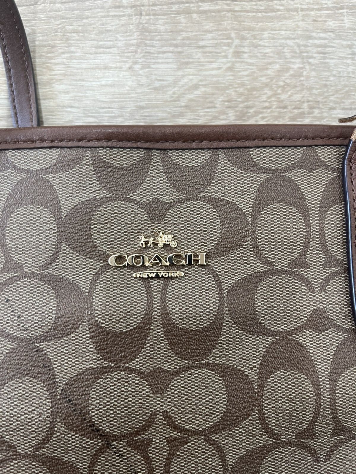 Coach Coach Handbag Authentic Coach City Zip Tote Bag Khaki/Saddle Size ONE SIZE - 2 Thumbnail