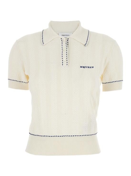 Alexander McQueen ALEXANDER MCQUEEN Women Tops 839716Q1BEE9284 White Size L / US 10 / IT 46 - 1 Thumbnail