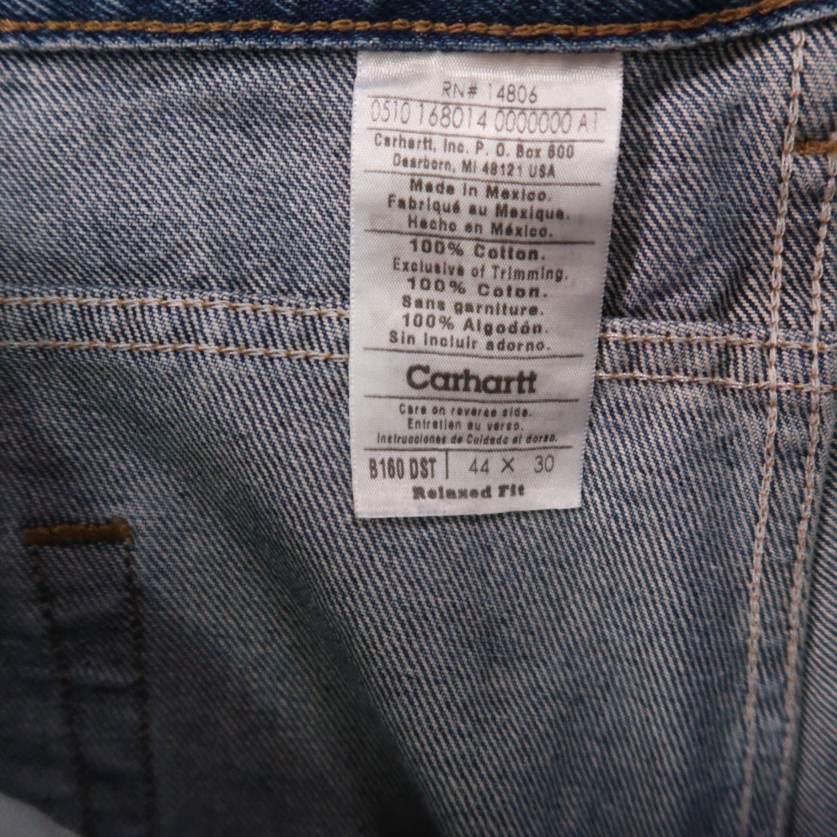 Carhartt VINTAGE Carhartt Jeans Men 44x30 Blue Denim Relaxed 5-Pocket Straight Vintage Grunge 80s 90s American Rock Mens Size US 44 / EU 60 - 3 Thumbnail