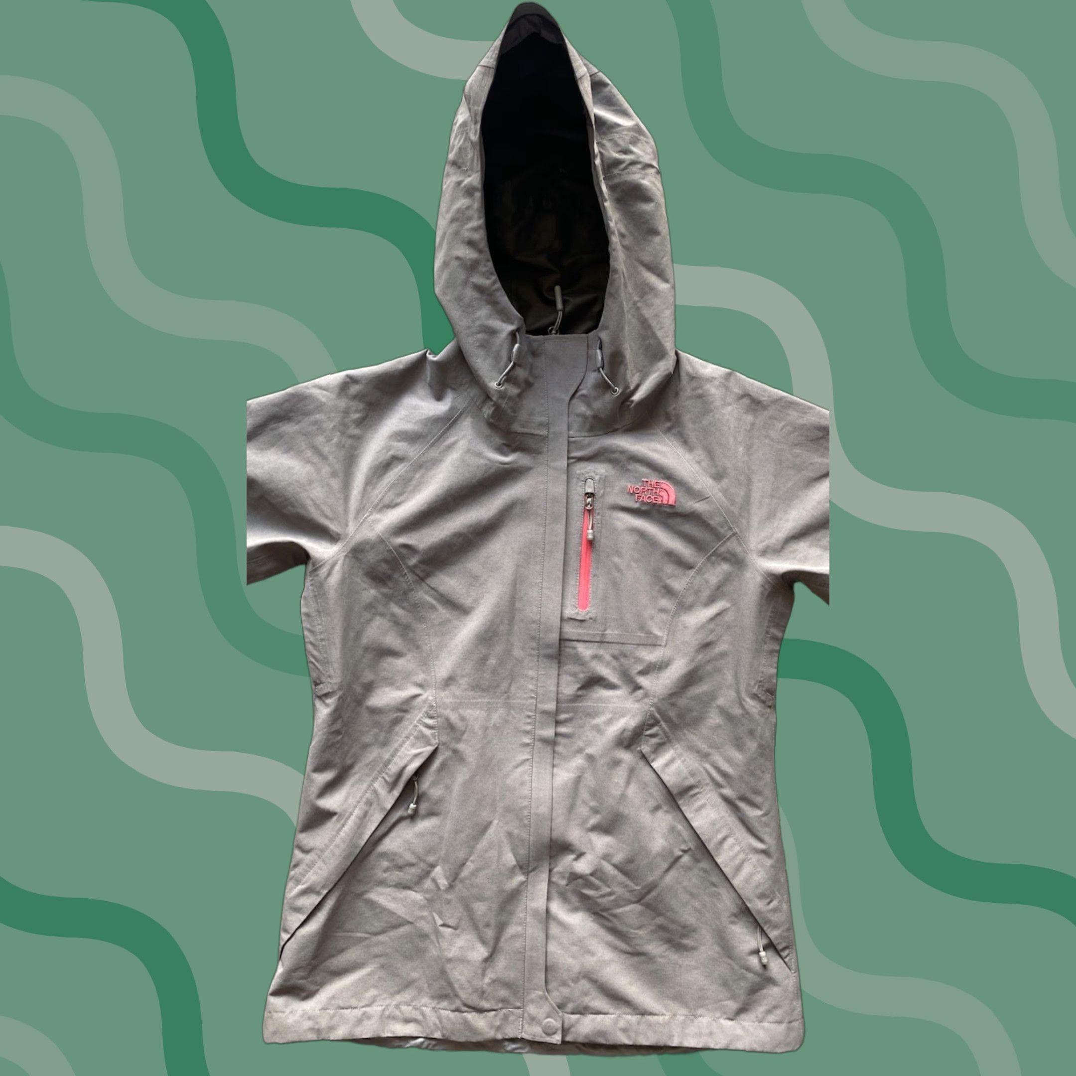 The North Face VINTAGE The North Face Jacket Womens S Gray Goretex Dyrzzle Hooded Logo Raincoat Hiking Size S / US 4 / IT 40 - 1 Thumbnail