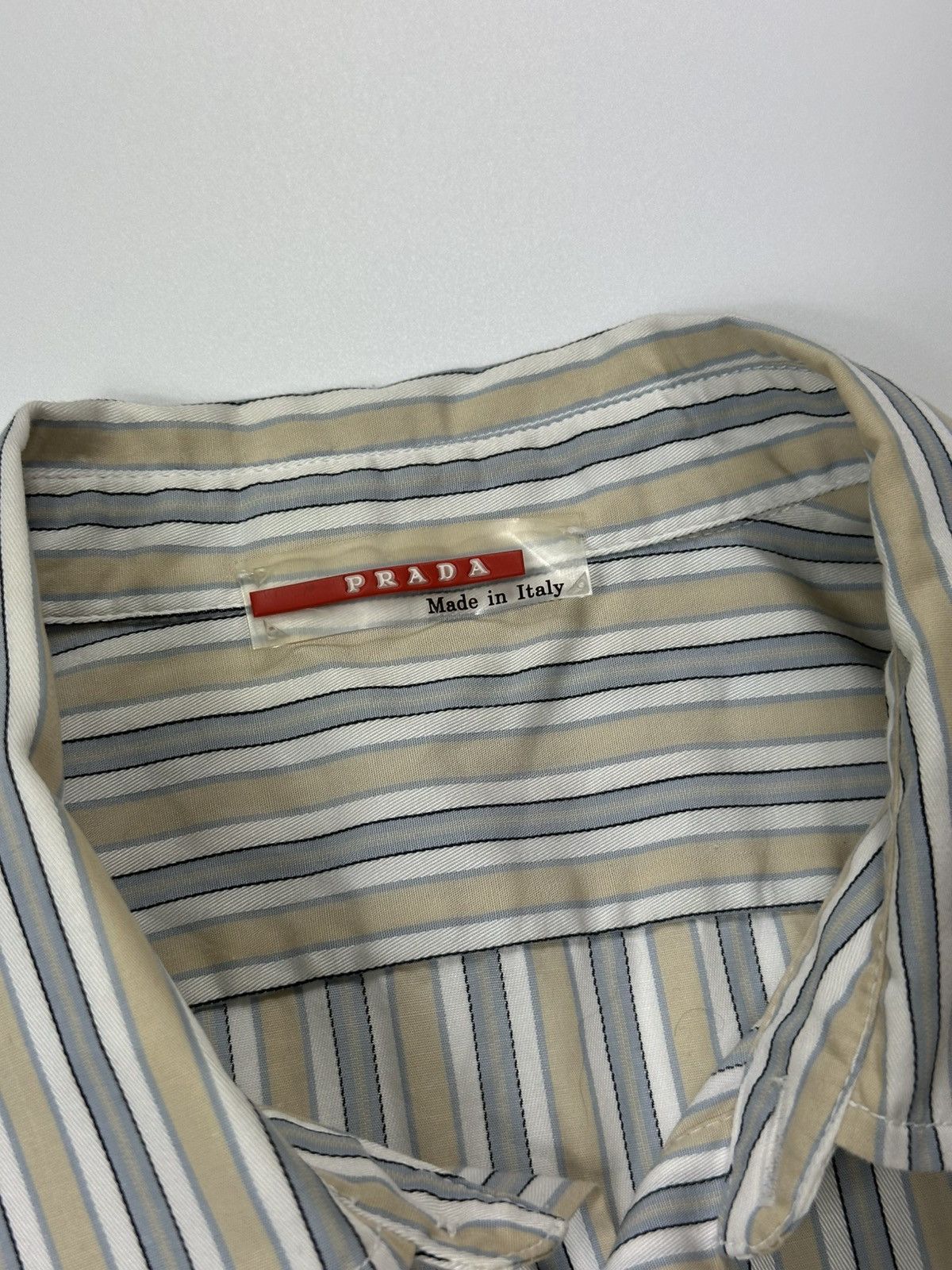Prada Prada Stripped Casual Shirt Short Sleeve Size US L / EU 52-54 / 3 - 7 Thumbnail