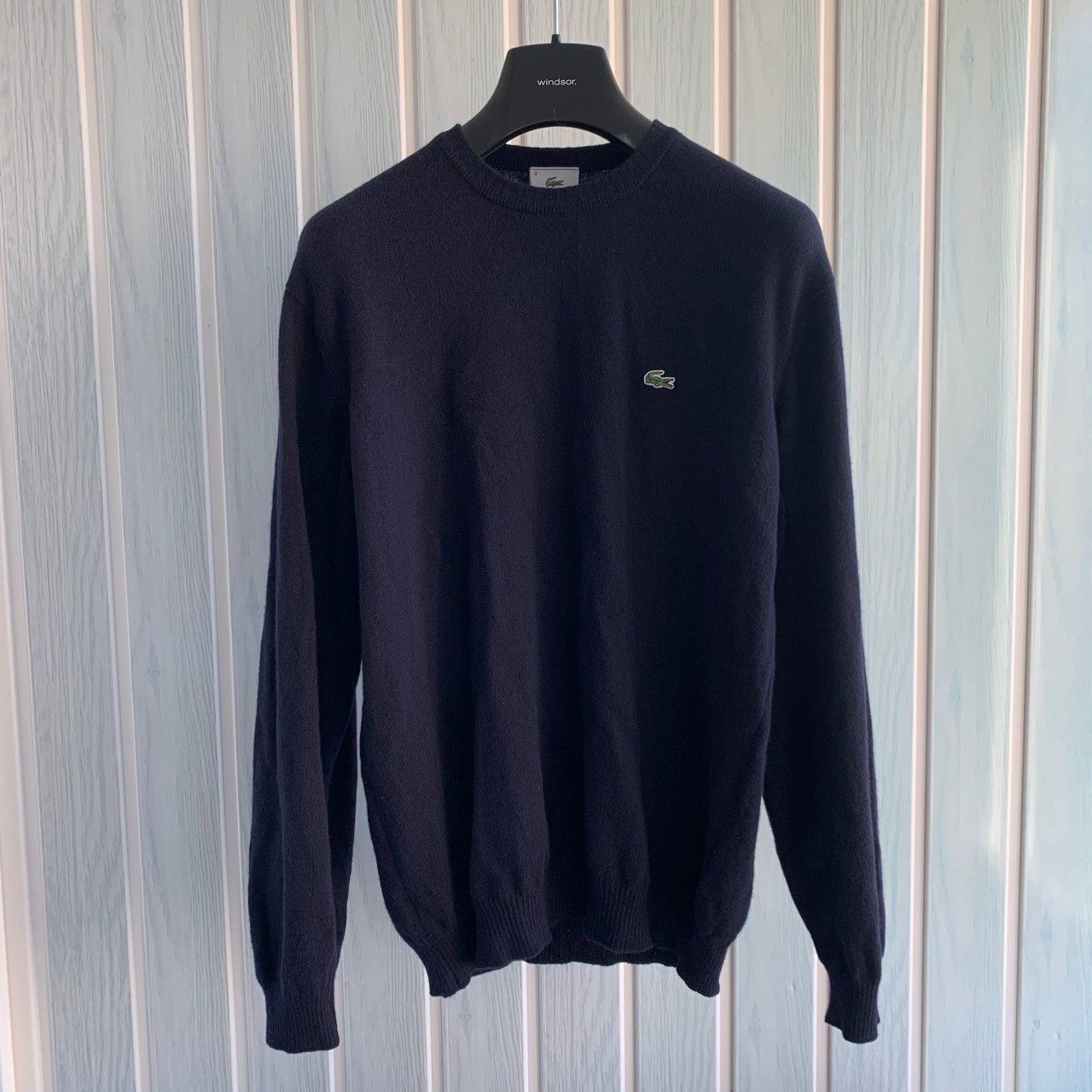 Lacoste Vintage Lacoste Men Navy Wool Knit Classic Sweater Size US M / EU 48-50 / 2 - 5 Thumbnail