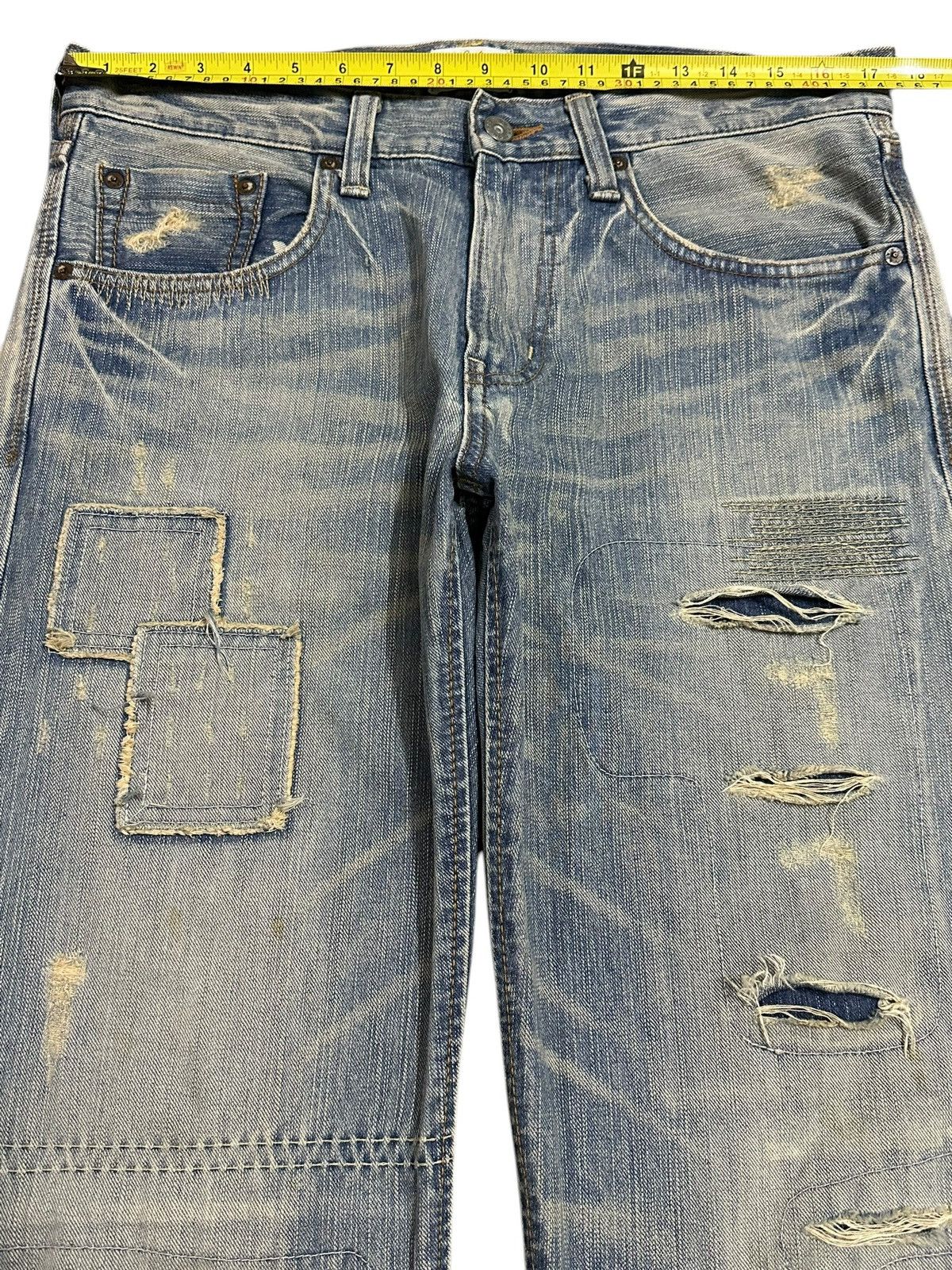 Edwin Edwin XV Exclusive Vintage Faded Wash Distressed Loose Jeans Size US 34 / EU 50 - 12 Thumbnail