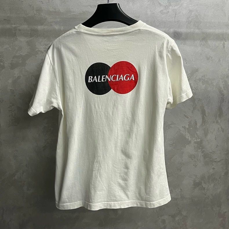 Balenciaga Balenciaga White Logo Round Neck Casual Short Sleeve Size US XL / EU 56 / 4 - 2 Thumbnail
