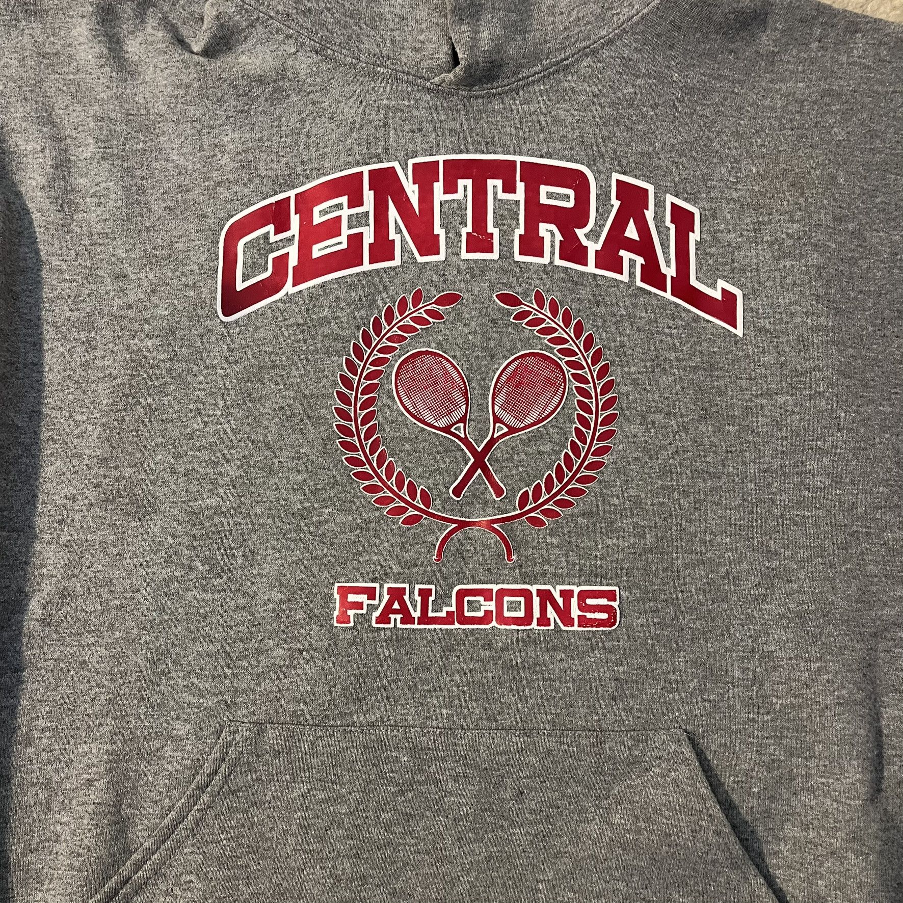 Russell Athletic 00s Central Falcons Tennis Team Grey Sportswear Hoodie Size US M / EU 48-50 / 2 - 3 Thumbnail
