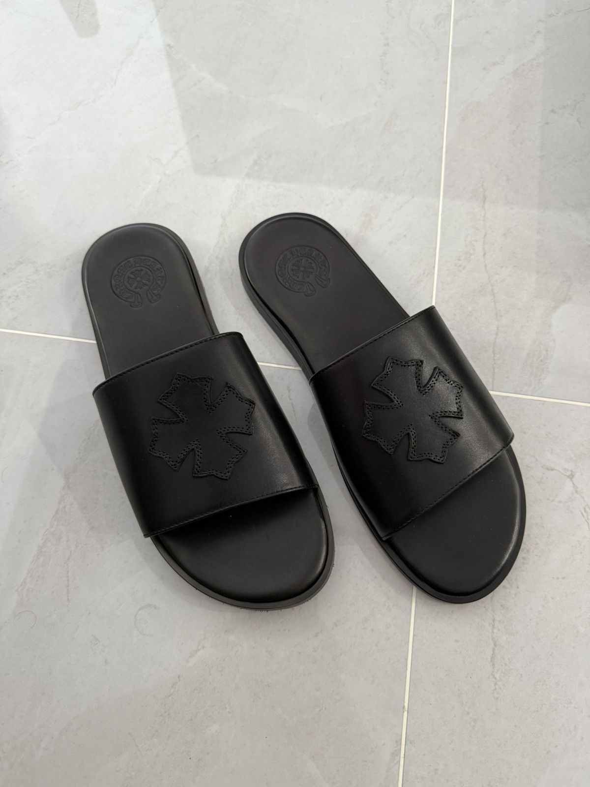 Chrome Hearts Chrome Hearts Cross Patched Leather Slipper Sz.44 Size US 11 / EU 44 - 4 Thumbnail