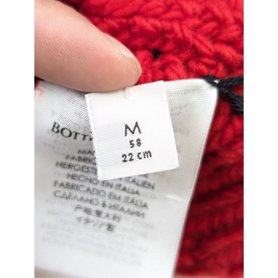 Bottega Veneta o1rshd1 Size: M / HandKnit Wool Square Beanie/Hat in Red Size ONE SIZE - 11 Thumbnail