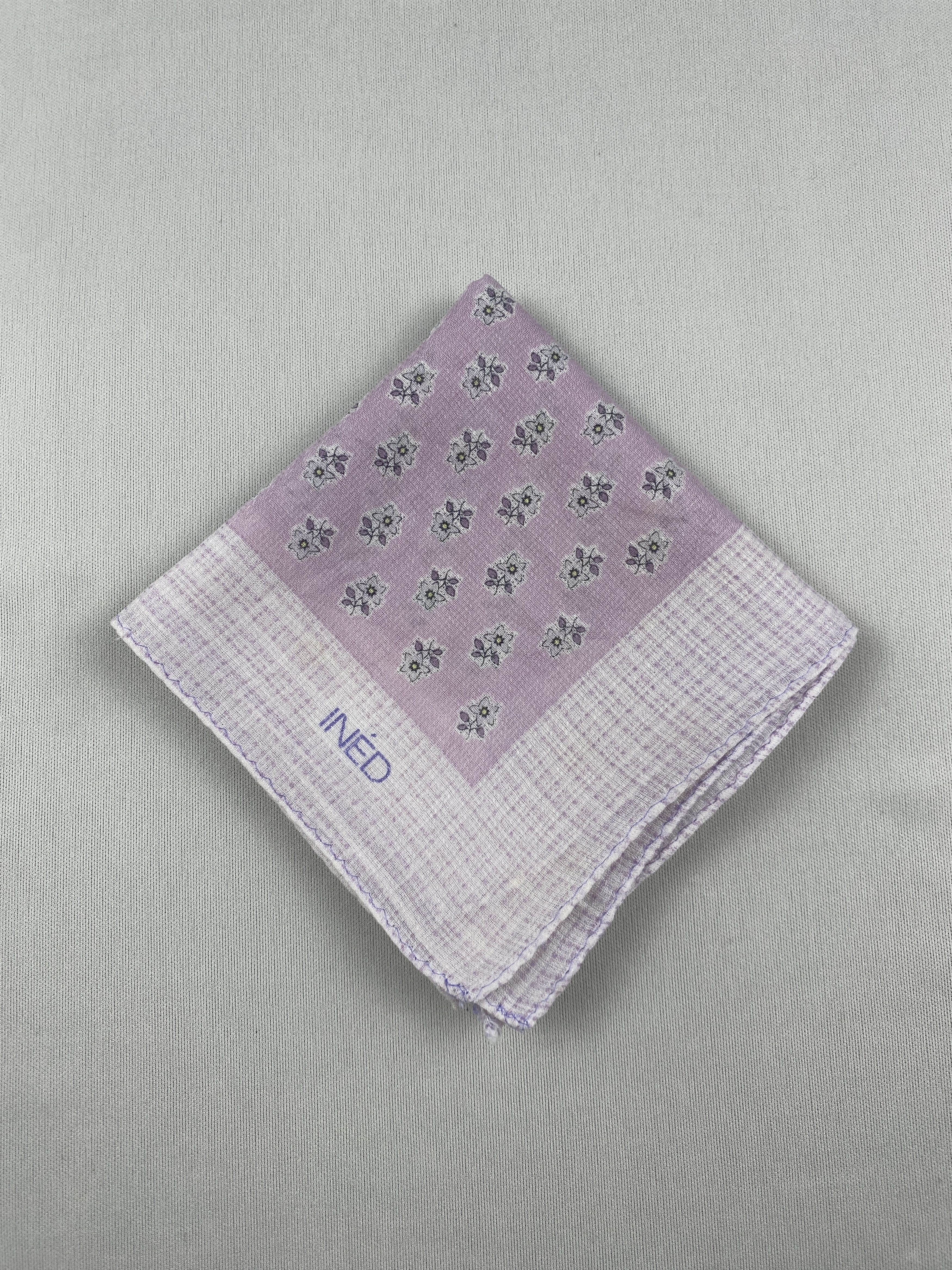 Other Vintage Ined Handkerchief Pocket Square Bandana HM0035 Size ONE SIZE - 3 Thumbnail