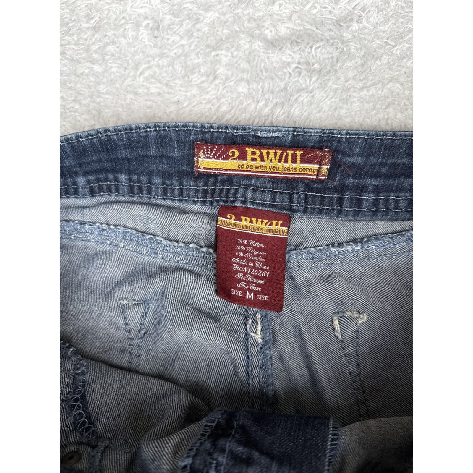 Vintage 2 BWU Womens Skinny Jeans Blue Dark Wash Mid Rise Slim 32x30 5-Pocket Denim Stretch Size 32" / US 10 / IT 46 - 5 Thumbnail