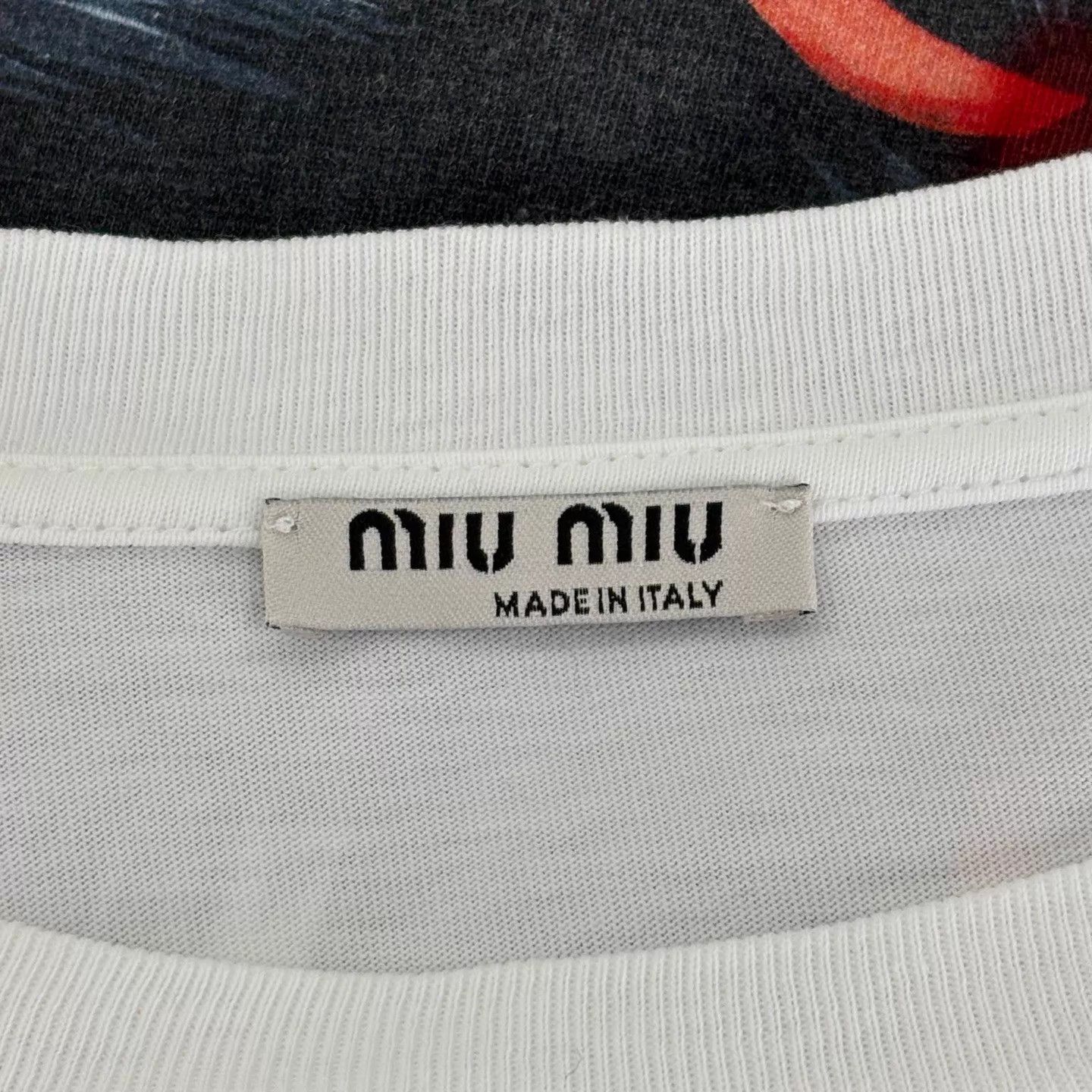 Miu Miu MIU MIU Women's Heart Graffiti Cat Print SS Tee Size US XS / EU 42 / 0 - 3 Thumbnail