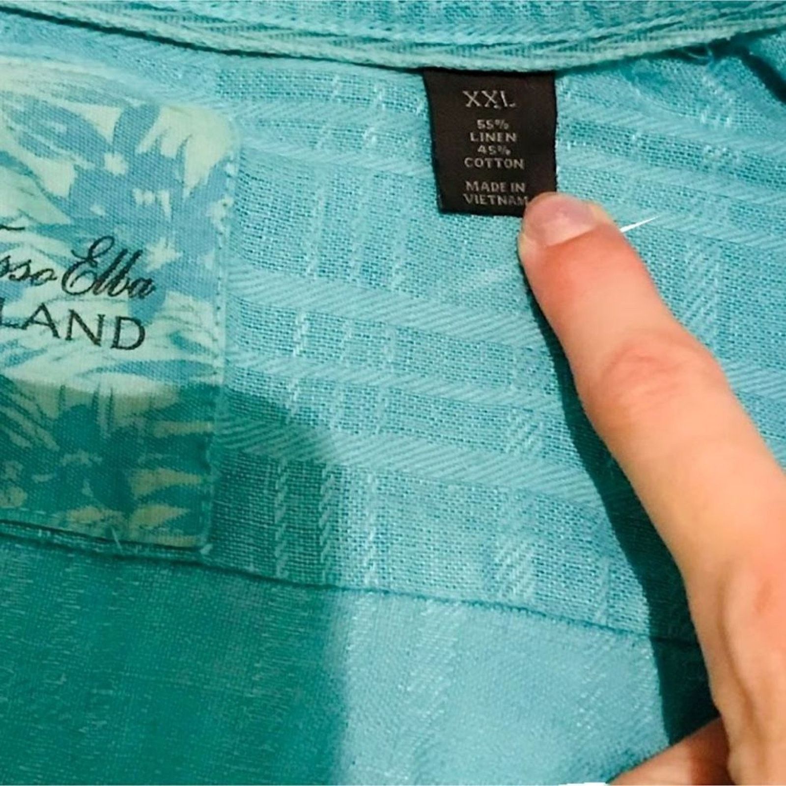 Tasso Elba Tasso Elba Island Men's Shirt Turquoise Green XXL Linen Size US XXL / EU 58 / 5 - 4 Thumbnail