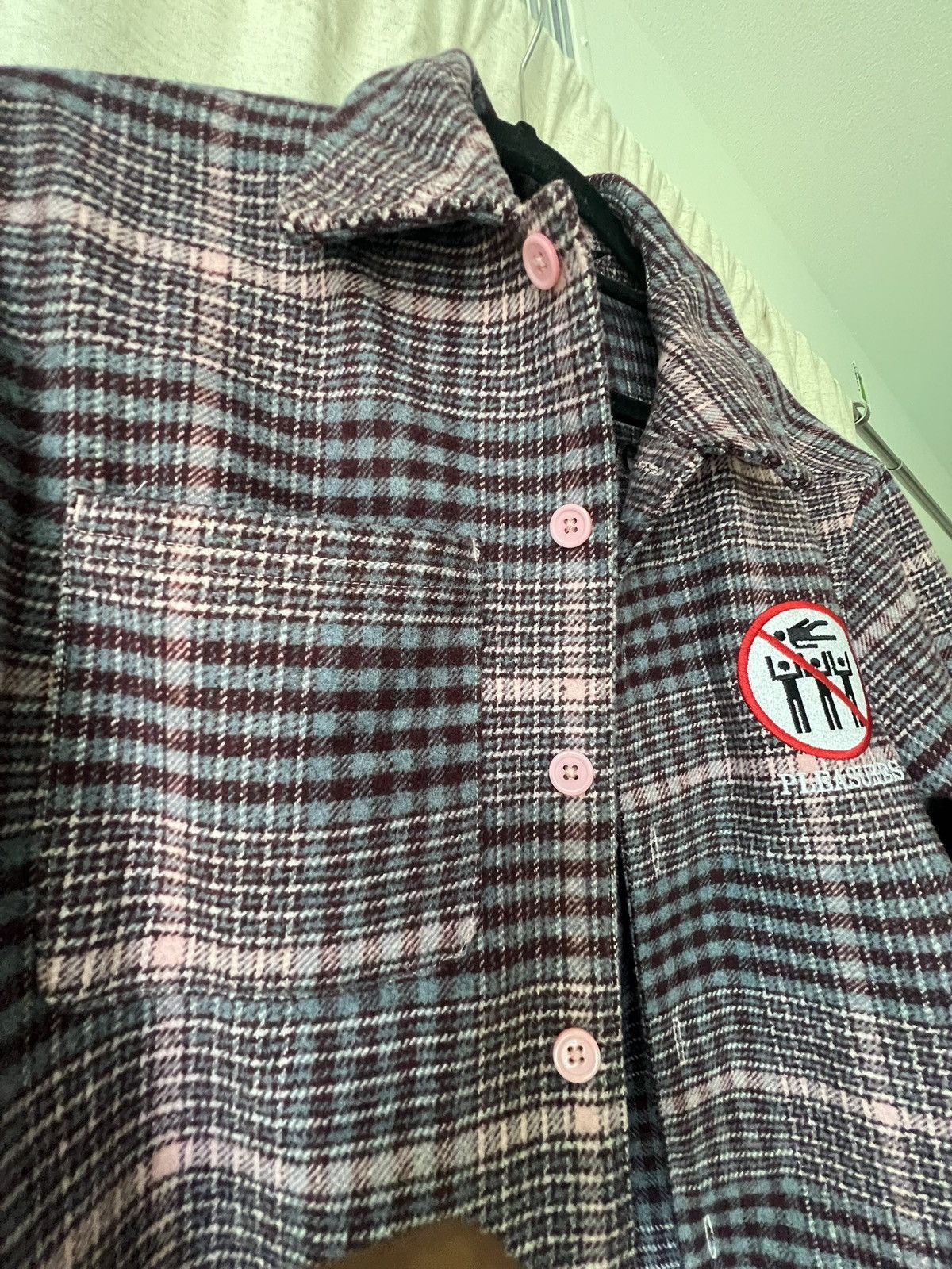 Pleasures ‘NO CROWDSURFING’ Plaid Flannel from Pleasures Size US S / EU 44-46 / 1 - 1 Thumbnail