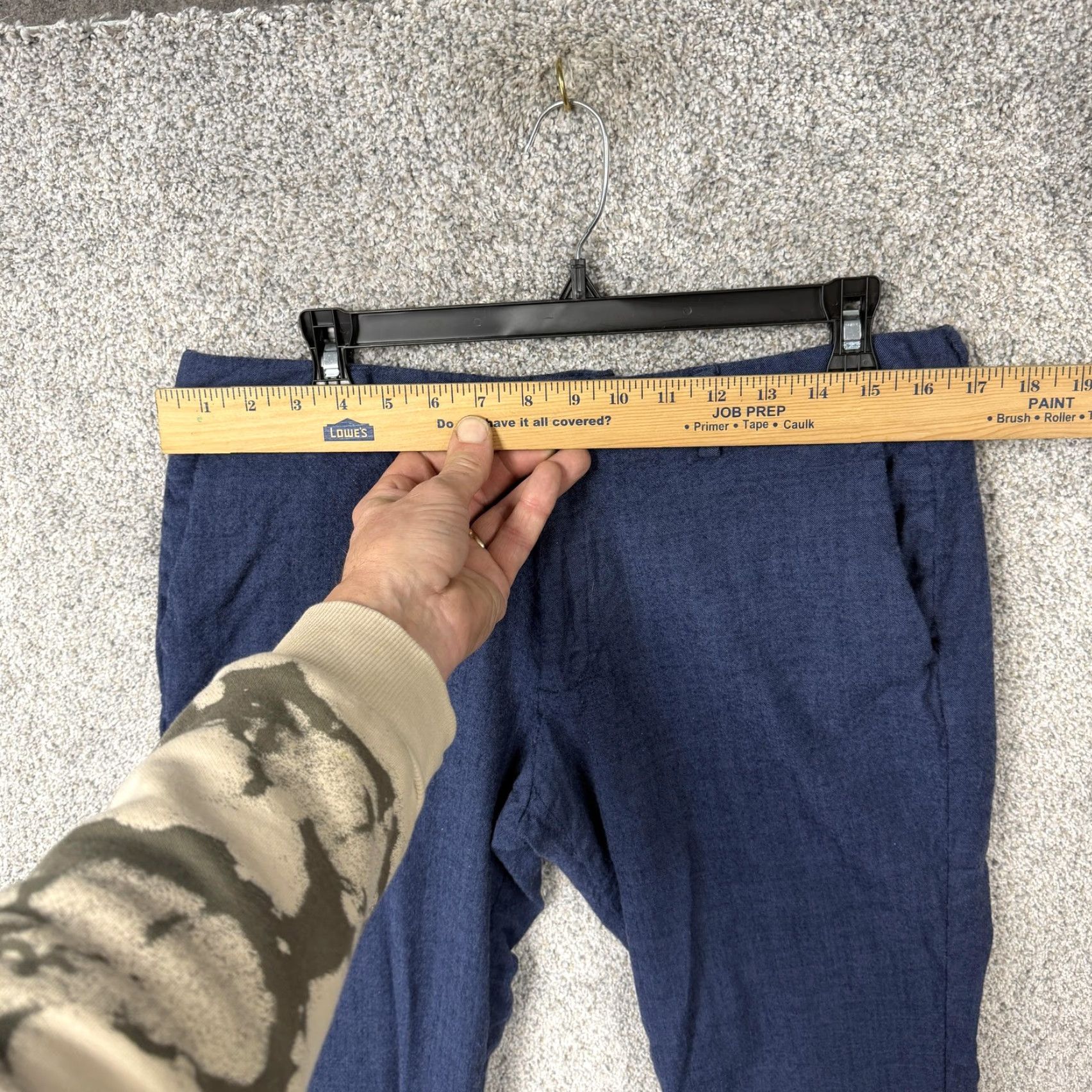 J.Crew J.CREW Thompson Dress Pants 34x25.5 Wool Dark Blue Solid Flat Front Tapered Slant Pockets Men's Dress Pants Size US 34 / EU 50 - 2 Thumbnail