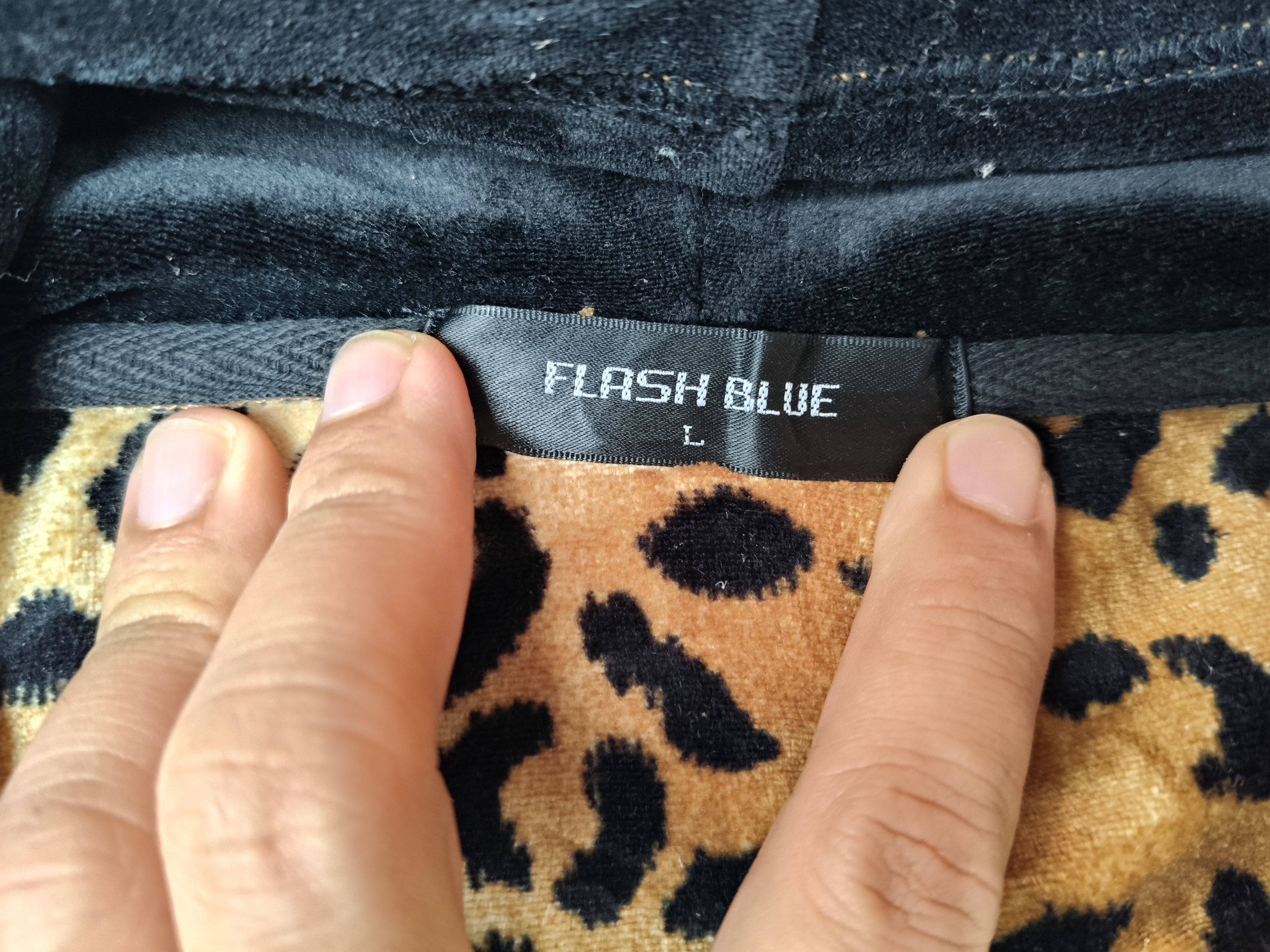 Japanese Brand Flash Blue Zipper Full Leopard Design Size L / US 10 / IT 46 - 9 Thumbnail