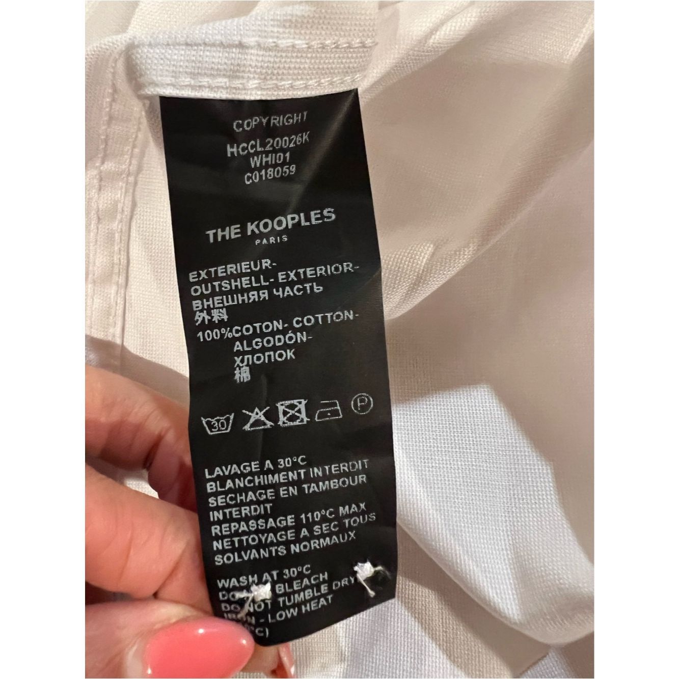The Kooples The Kooples Paris White Slim Mandarin Collar Button Shirt X Size US XL / EU 56 / 4 - 9 Thumbnail