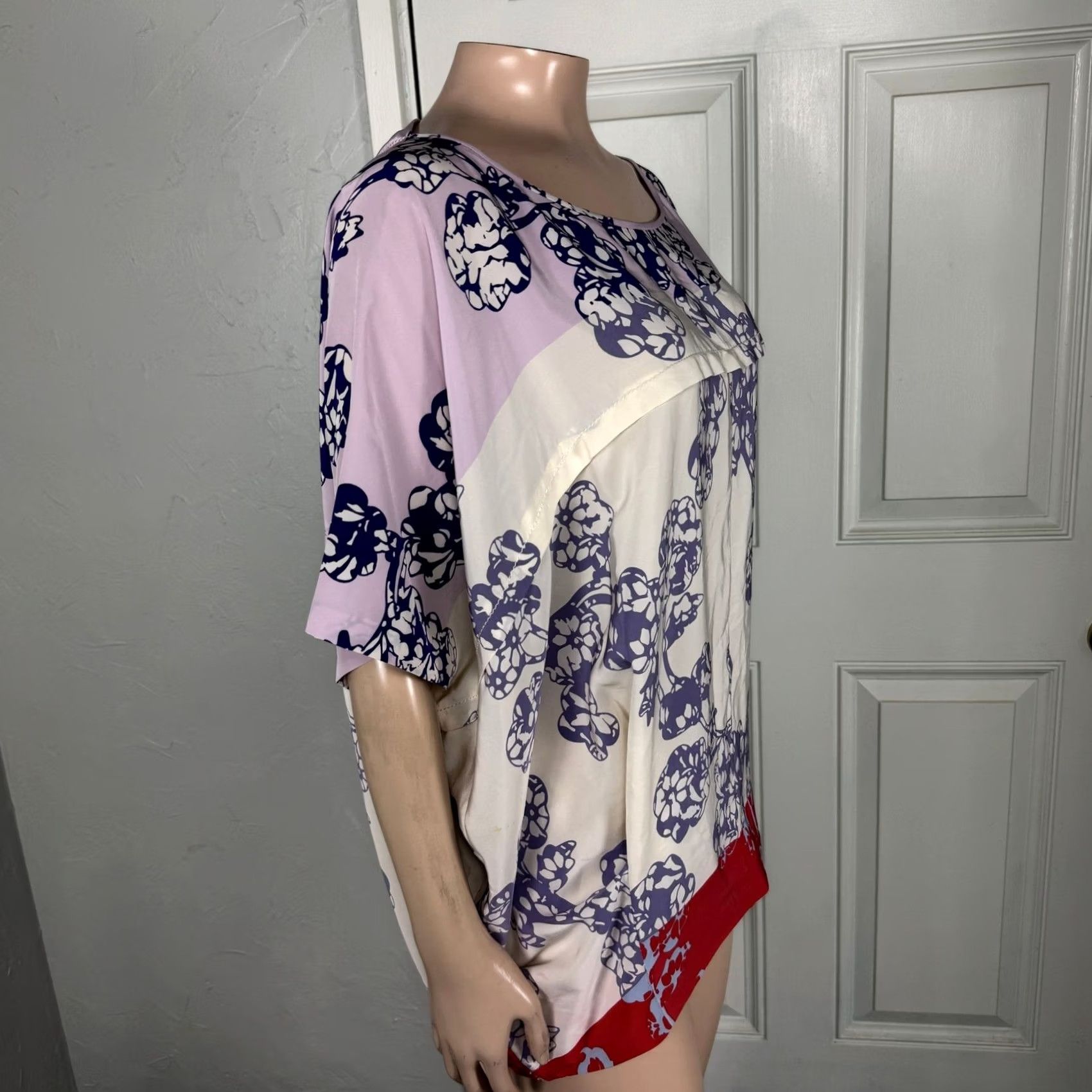 Diane von Furstenberg Diane von Furstenberg Shirt Womens M Purple Women Landie Floral Silk Bohemian Size M / US 6-8 / IT 42-44 - 4 Thumbnail