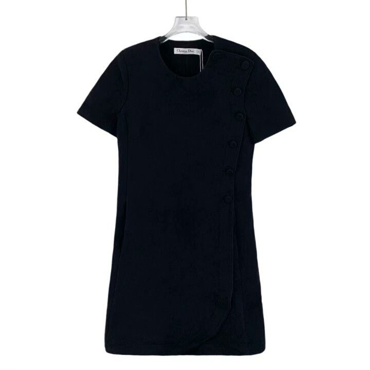 Dior Dior Black Side Button Cotton Dress Size XXS / US 00 / IT 34 - 1 Thumbnail