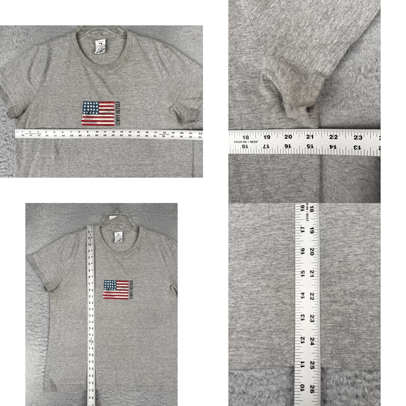 Tommy Hilfiger Tommy Hilfiger Shirt Womens XL Gray Crew Neck Short Sleeve USA Flag Tee Casual Size XL / US 12-14 / IT 48-50 - 8 Thumbnail