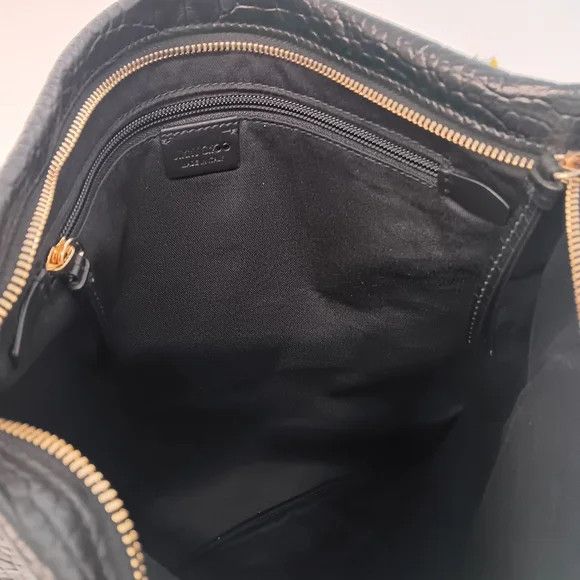 Jimmy Choo Jimmy Choo Croc-Embossed Leather Soft Hobo Bag - Black Size ONE SIZE - 11 Thumbnail