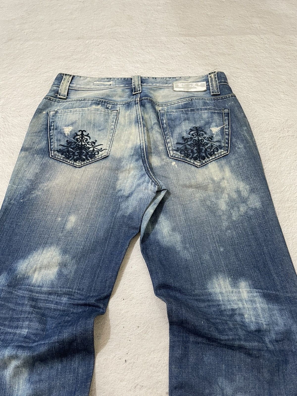 Hysteric Glamour 2000s Japanese Brand Acid Washed Denim Y2K Embroidered Size US 32 / EU 48 - 7 Thumbnail
