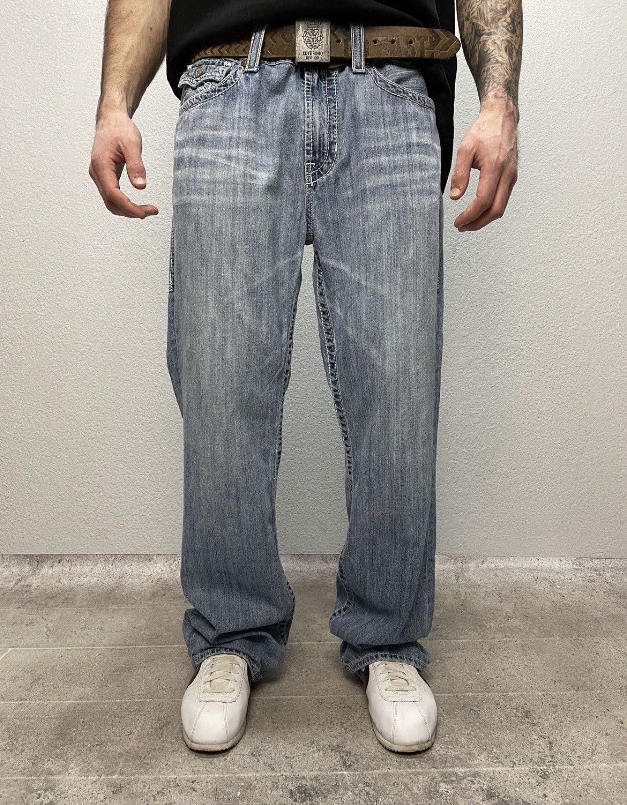 Vintage Y2K Big Star Like True Religion Y2K Distressed Jeans