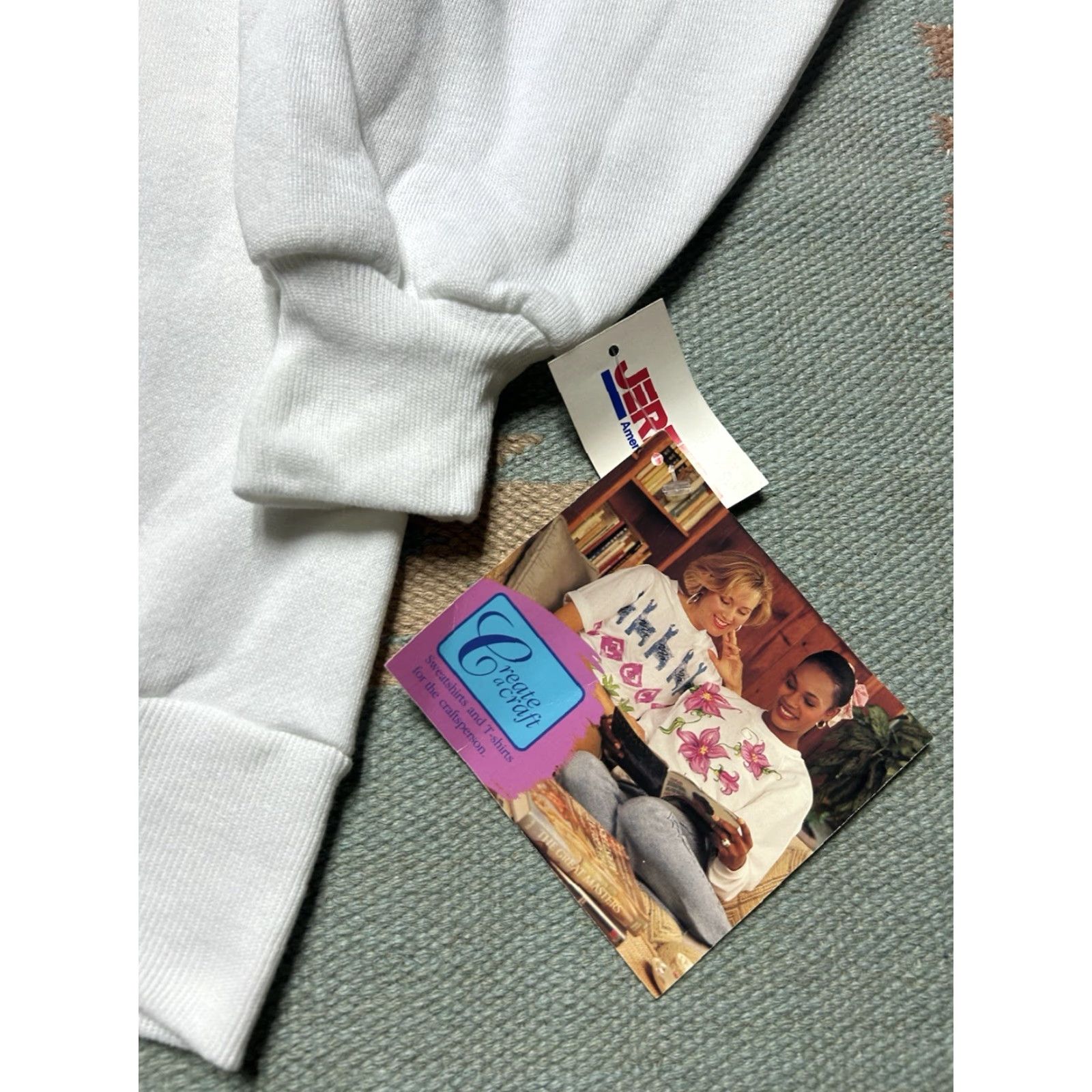 Jerzees VINTAGE 80s Jerzees Russell Sweatshirt Crewneck White DEADSTOCK NWT XXL Men Pullover Blank Plain Size US XXL / EU 58 / 5 - 2 Thumbnail