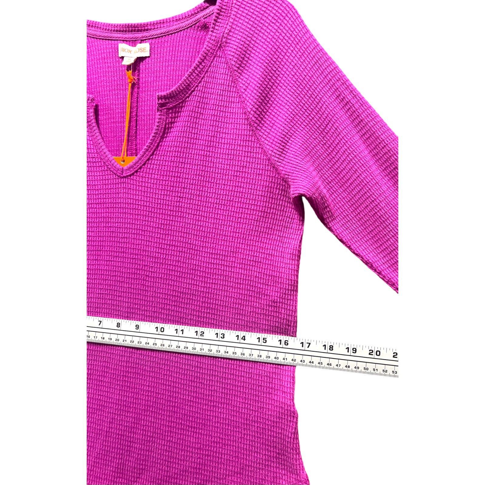Other Knox Rose - Women's Long Sleeve Notch Neck Thermal Top - Pur Size M / US 6-8 / IT 42-44 - 6 Thumbnail