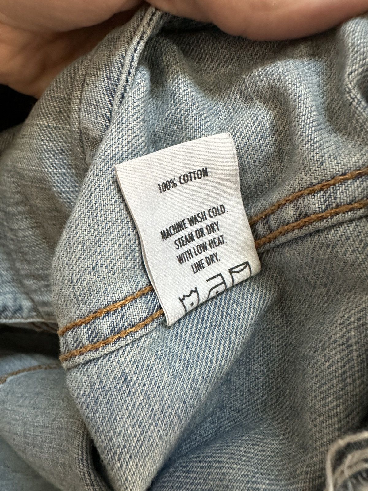Pink Dolphin Frayed Faded Denim Jacket Size US S / EU 44-46 / 1 - 8 Thumbnail