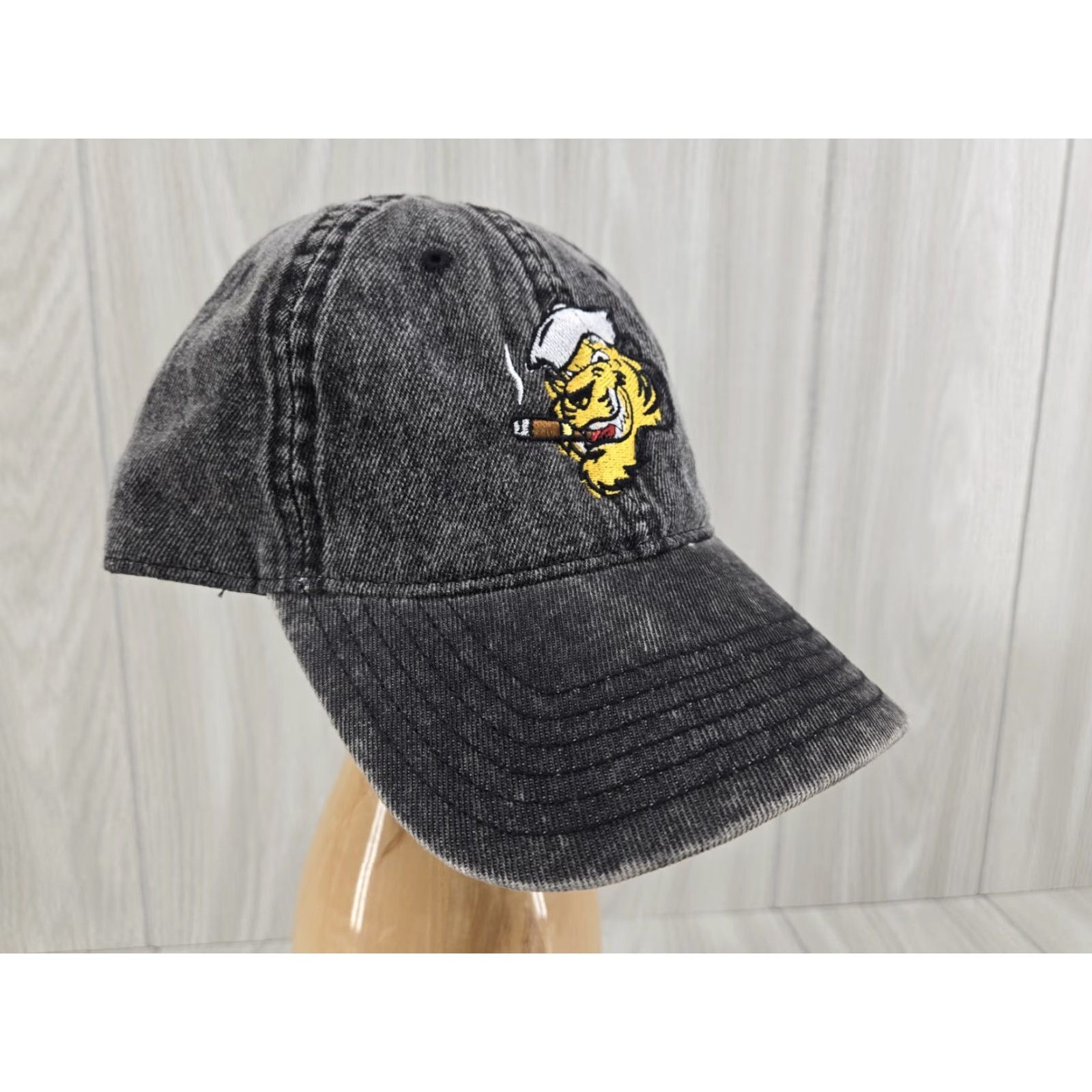 Vintage Otto Hat Baseball Cap Men Adjustable Black Cotton Happy Tiger Cigar Acid Washed Hardwear Designer Theme Tigers Mens Size ONE SIZE - 4 Thumbnail