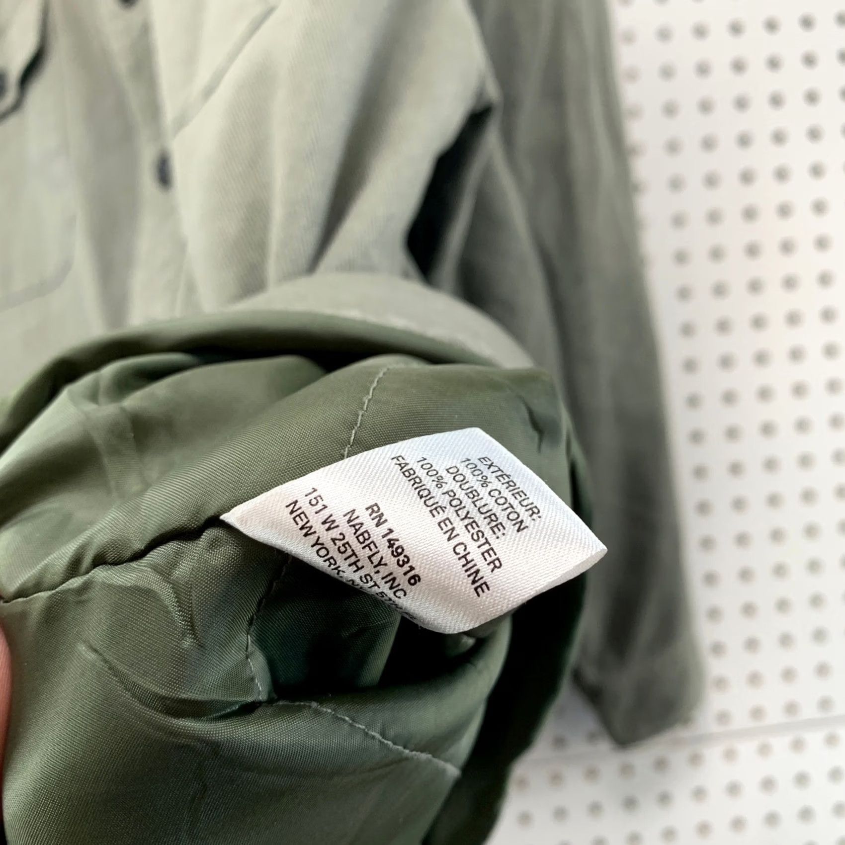 Olive Line of Trade Button Shirt Jacket Mens XL Olive Green Lined Twill Jacket Size US XL / EU 56 / 4 - 3 Thumbnail