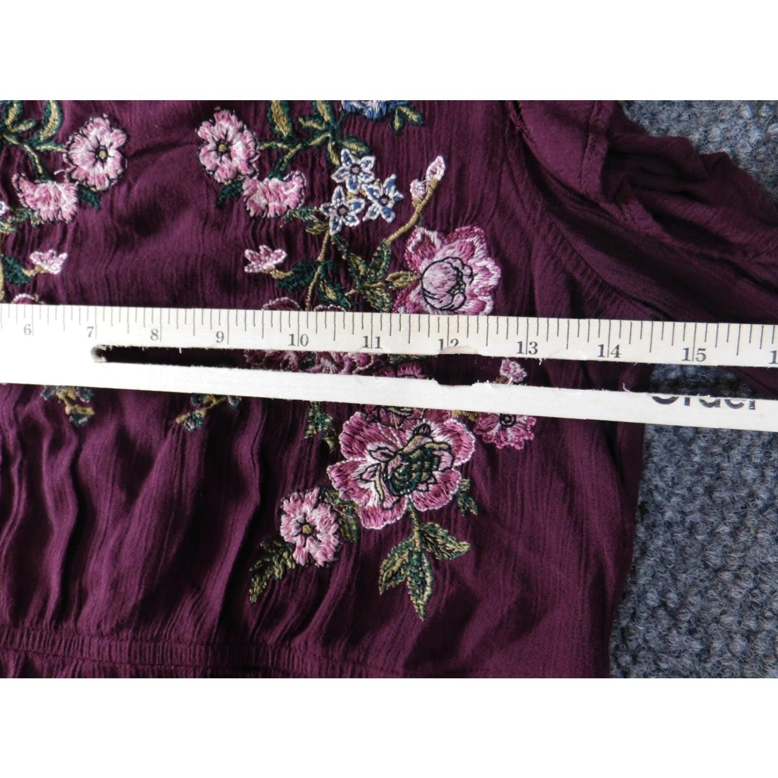 American Eagle Outfitters American Eagle Outfitters Womens Dress A-Line XS Floral Off the Shoulder Knee Length Red Blue Raglan Sleeve Long Sleeve 0? Size XS / US 0-2 / IT 36-38 - 7 Thumbnail