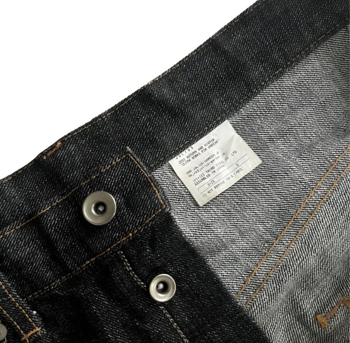 Julius Julius 2003 Autumn/Winter drop crotch indigo denim Size US 32 / EU 48 - 1 Thumbnail