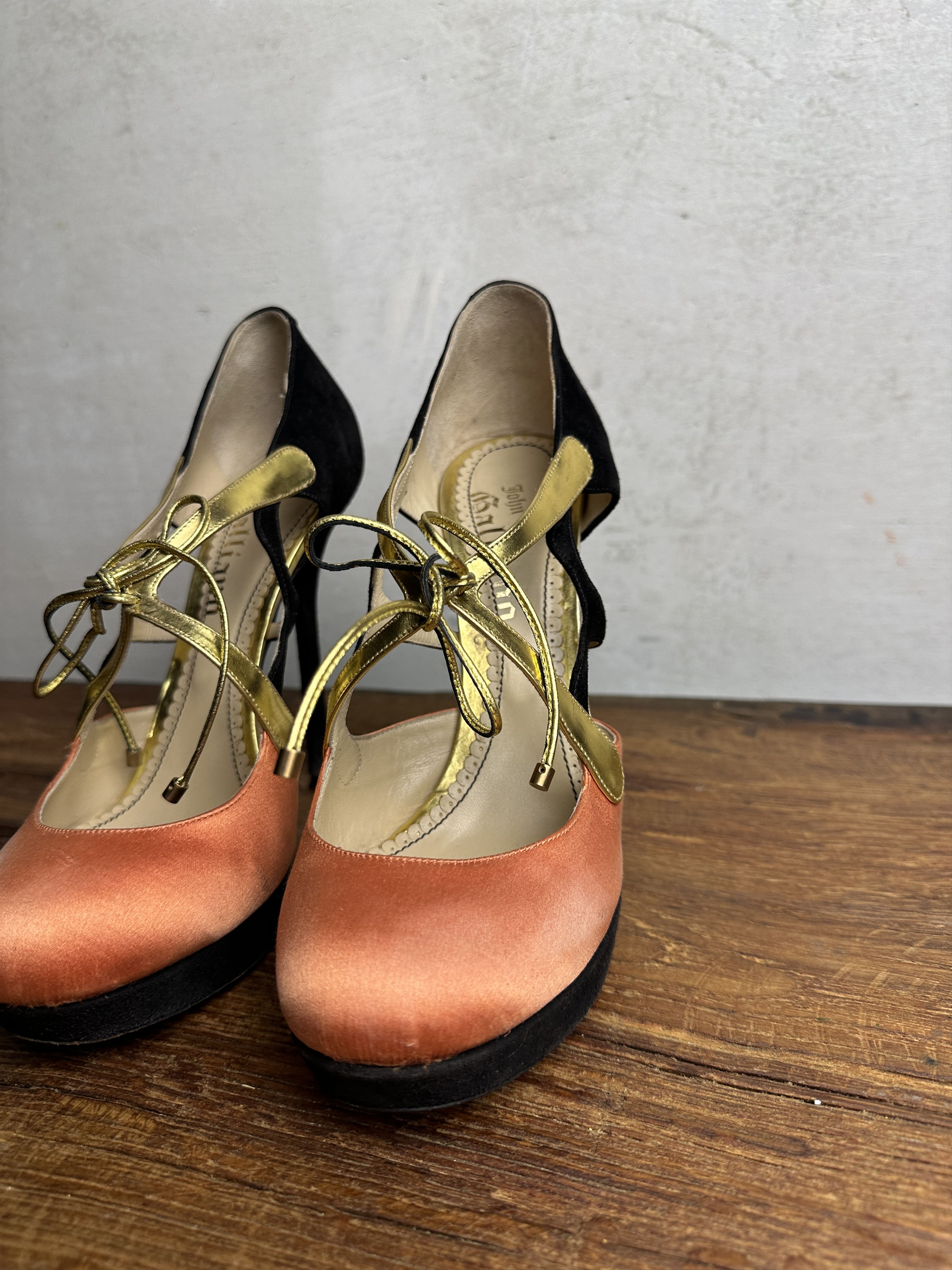 John Galliano John Galliano Archive Silk/Suede High Heeled Shoes Size US 9.5 / IT 39.5 - 12 Thumbnail