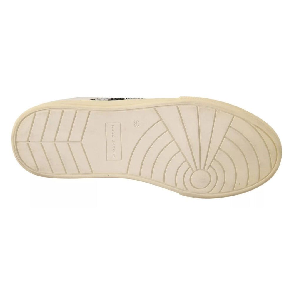 Marc Jacobs Marc Jacobs White Leather Crystal Embellished Sneakers Shoes Size US 6 / IT 36 - 8 Thumbnail