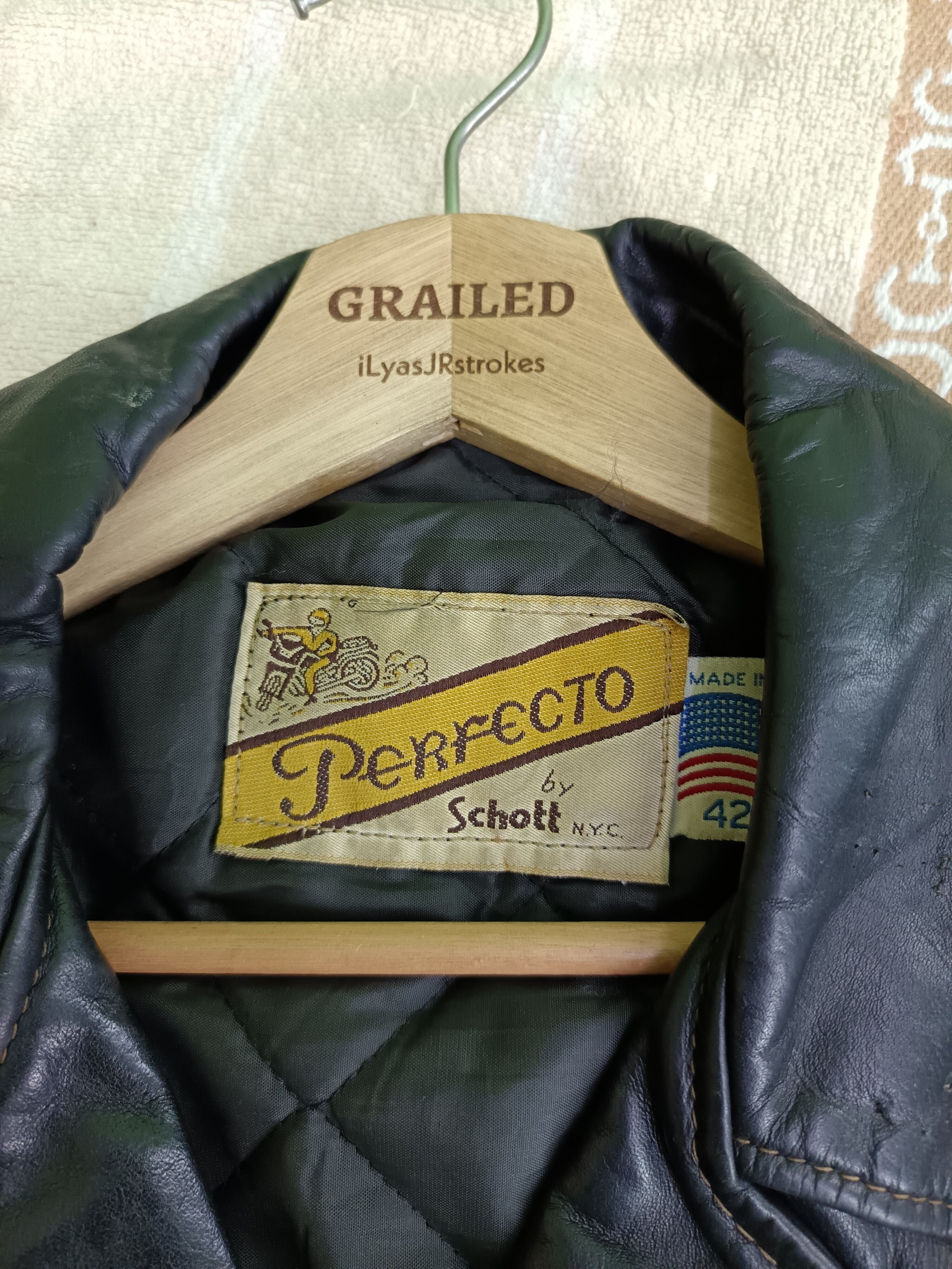 Schott × Vintage 80's Perfecto Schott Biker Leather Jacket Rare Size US M / EU 48-50 / 2 - 24 Thumbnail