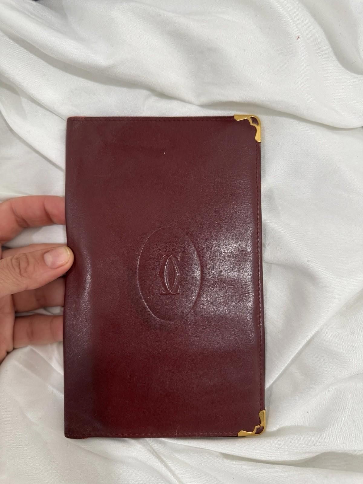 Cartier Leather Bifold Long Wallet Bordeaux Vintage