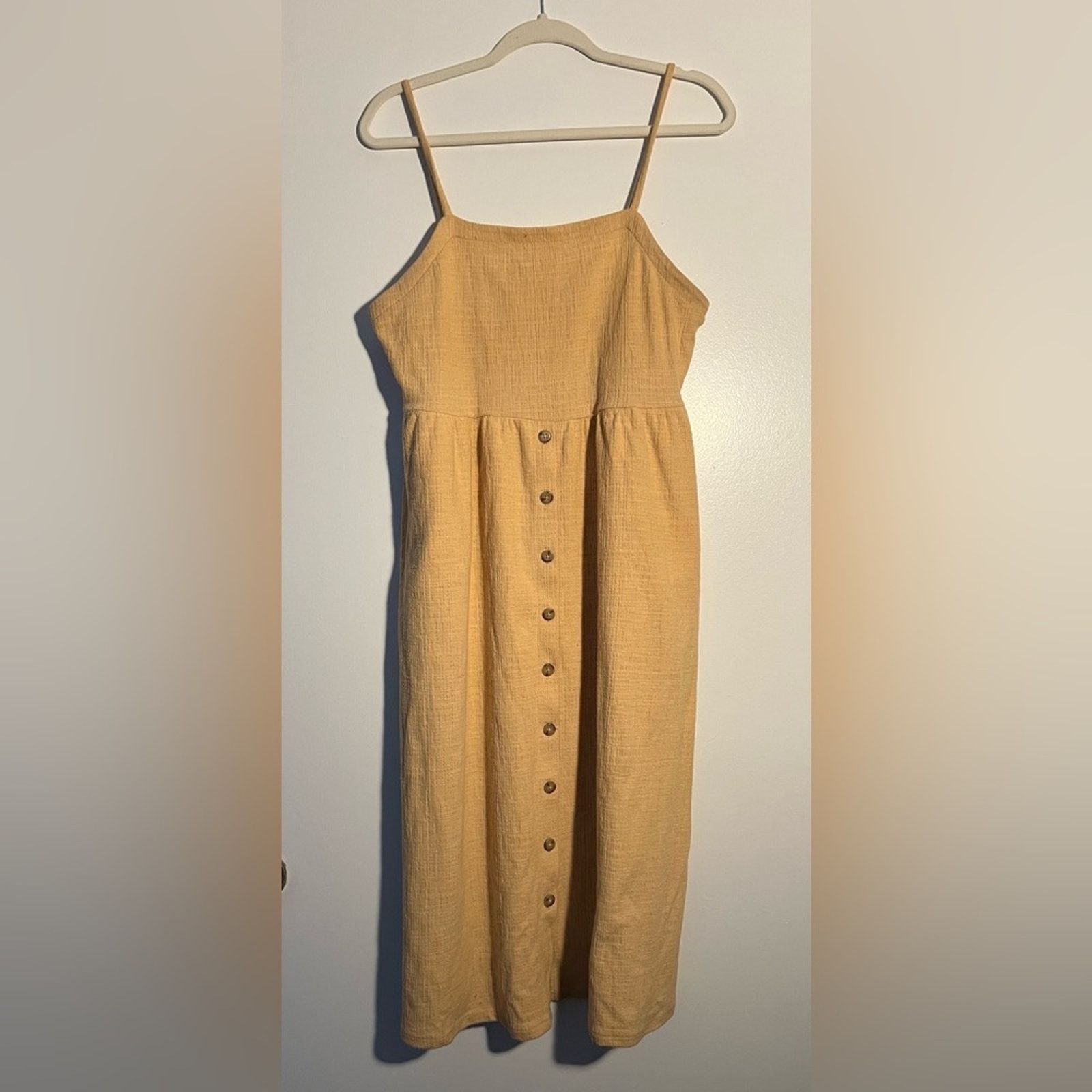 Madewell Madewell Gold Yellow Cami Button Sleeveless Dress Sz L Size L / US 10 / IT 46 - 2 Thumbnail