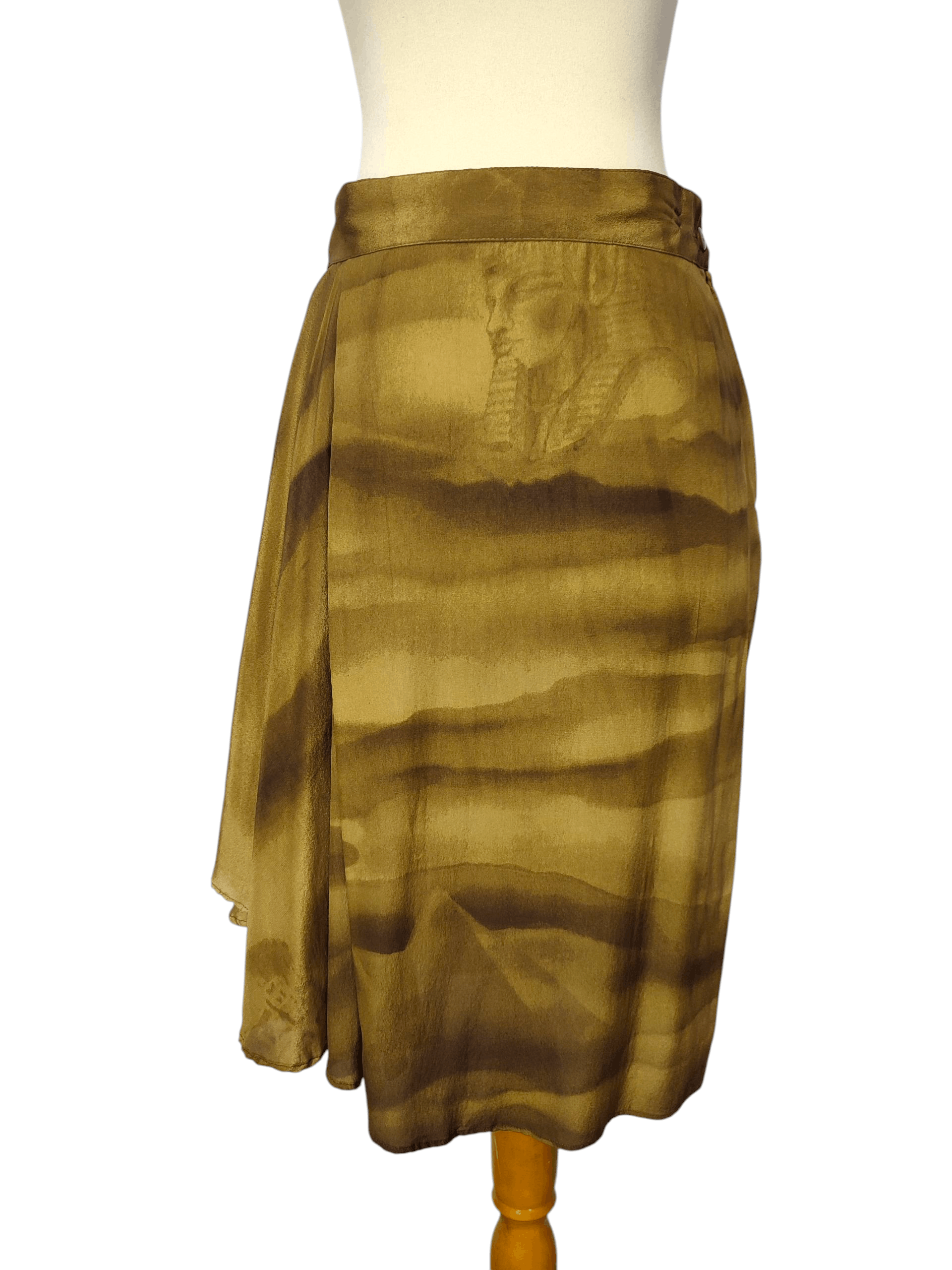 Versace RARE🔥Vtg Genny by Versace Piramid Desert Art Silk Size 30" / US 8 / IT 44 - 2 Thumbnail