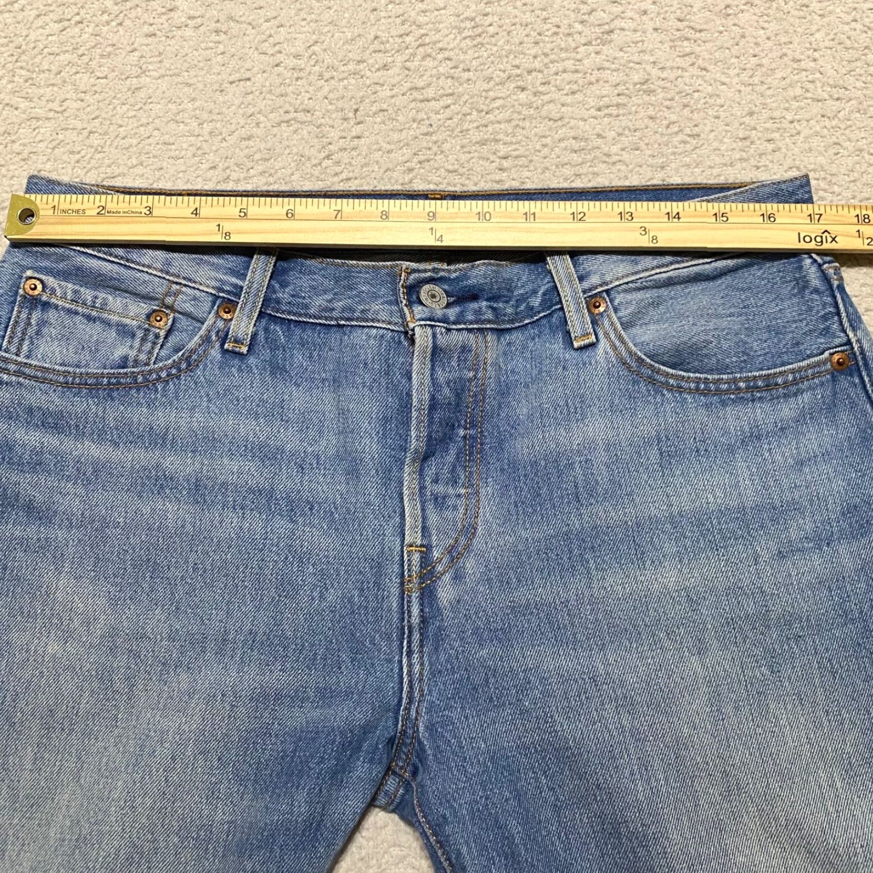 Levi's Levi's 501 Mens Jeans 29x32 Blue Denim Straight Medium Wash Distress Classic Fit Size US 30 / EU 46 - 5 Thumbnail