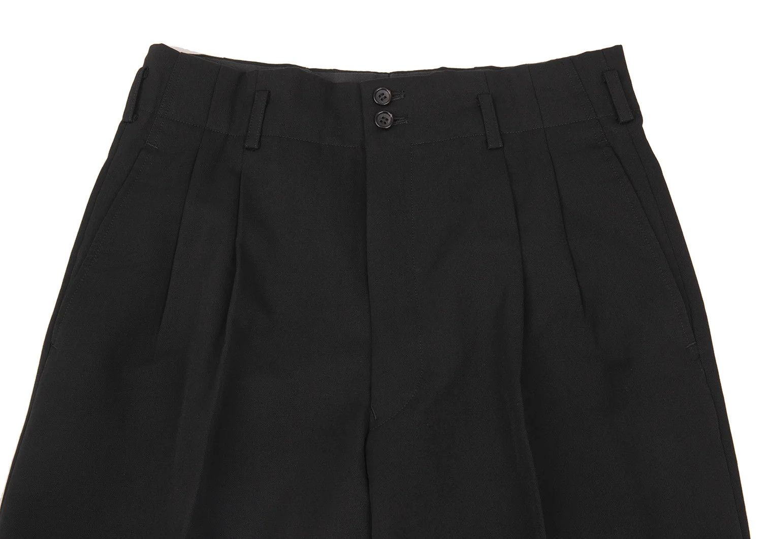 Comme des Garcons Homme Plus Wool Gabardine Hem Layered Double Pants in Black, Size M Size US 36 / EU 52 - 2 Thumbnail