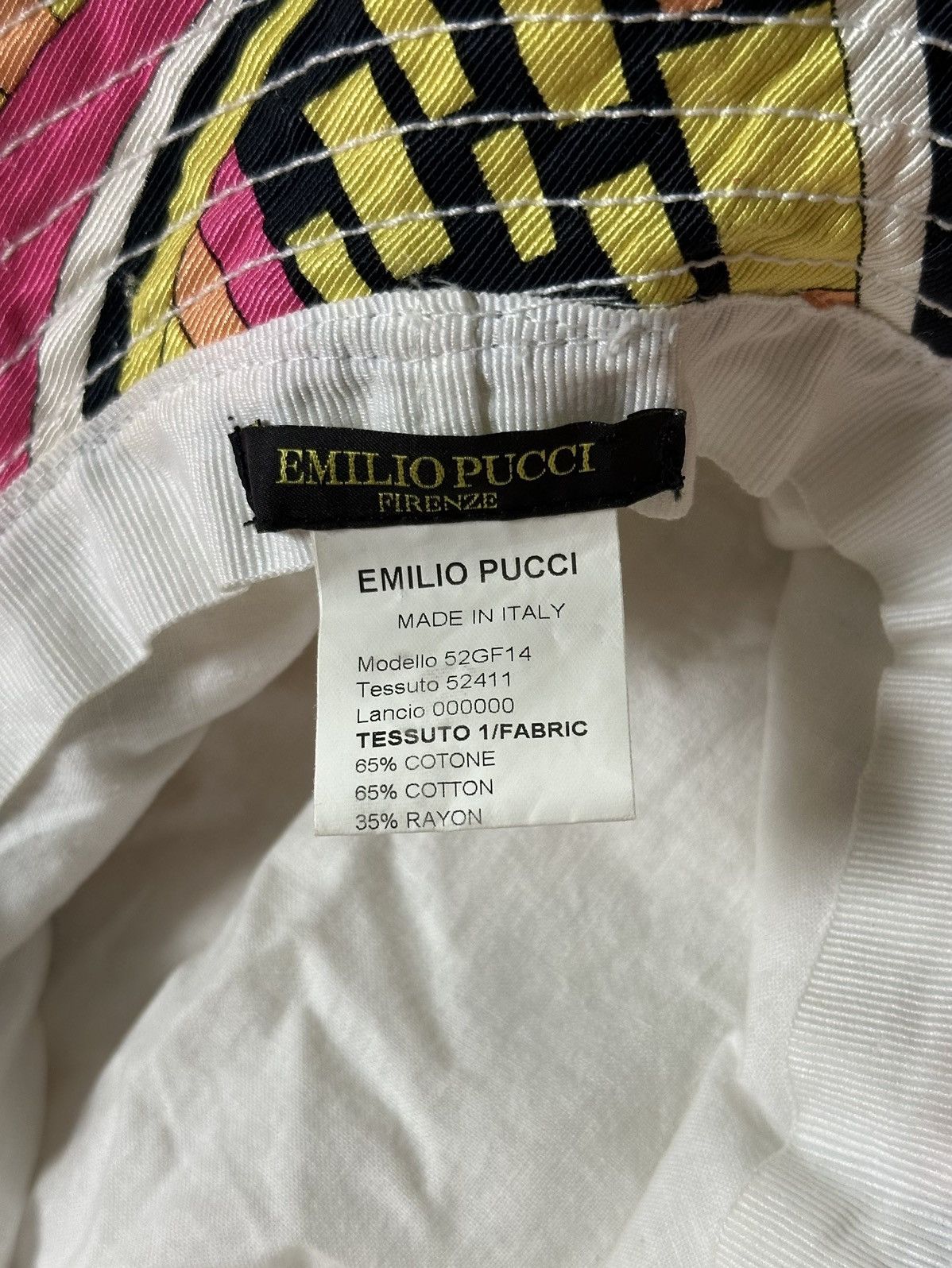 Emilio Pucci EMILIO PUCCI Fall Winter 2003 Floral Appliqué Bucket Hat Size ONE SIZE - 6 Thumbnail