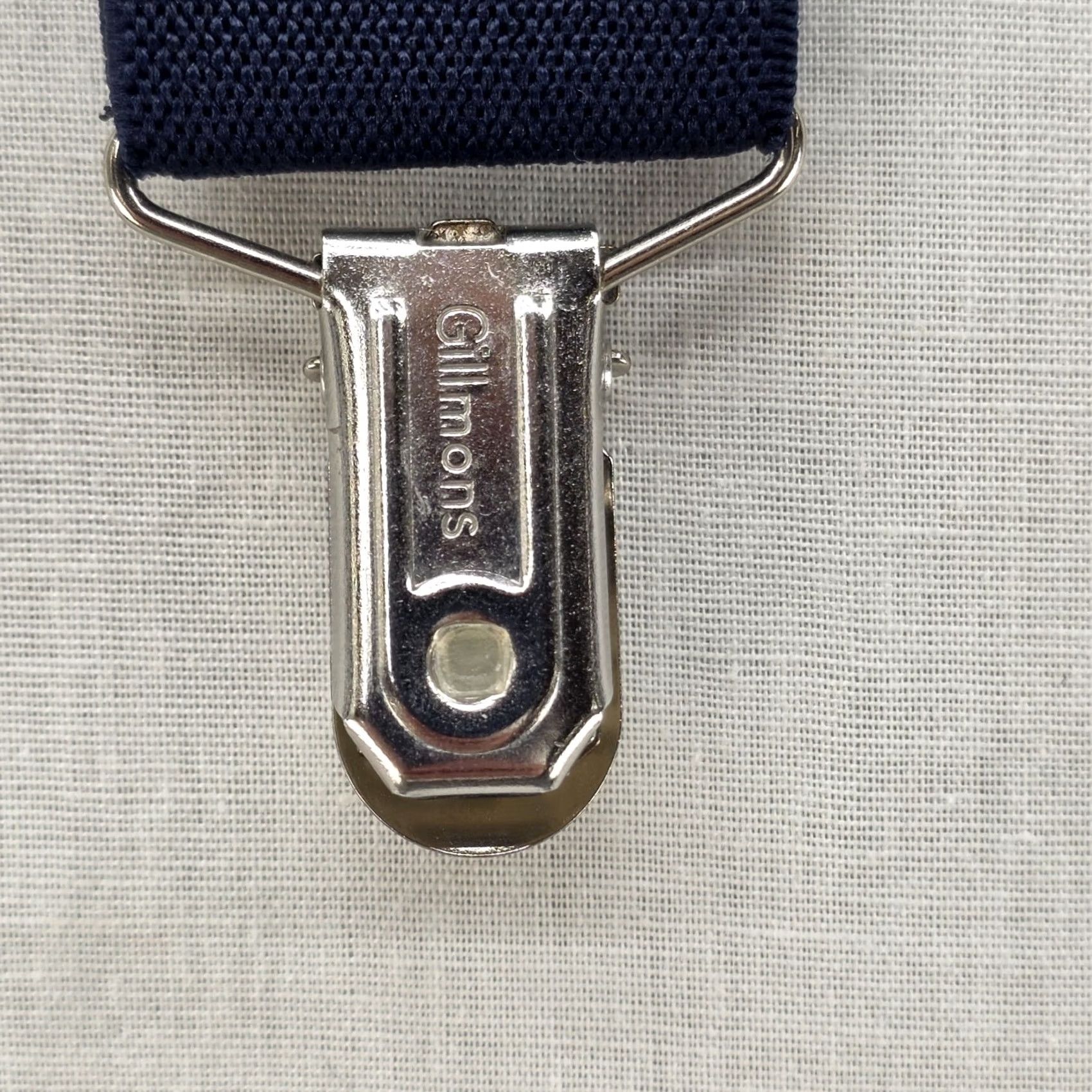 Vintage Gillmons Suspenders Adjustable Y Back w/Leather Blue 1.25" Wide Stylish Office Mens One Size Clip Elastic Leather Blue Office Stylish Girls? Size ONE SIZE - 4 Thumbnail