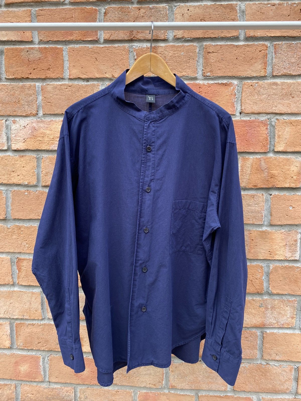 Y's Y's Yohji Yamamoto Blue Mandarin Collar Shirt Size US M / EU 48-50 / 2 - 1 Thumbnail