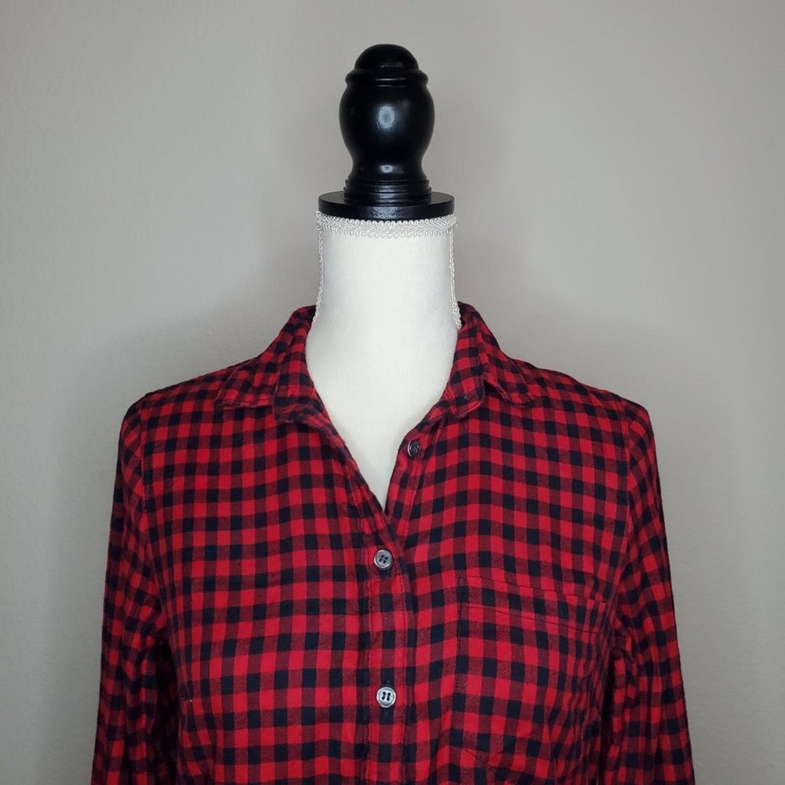J.Crew J. Crew Red Buffalo Check Blouse XS Size XS / US 0-2 / IT 36-38 - 5 Thumbnail