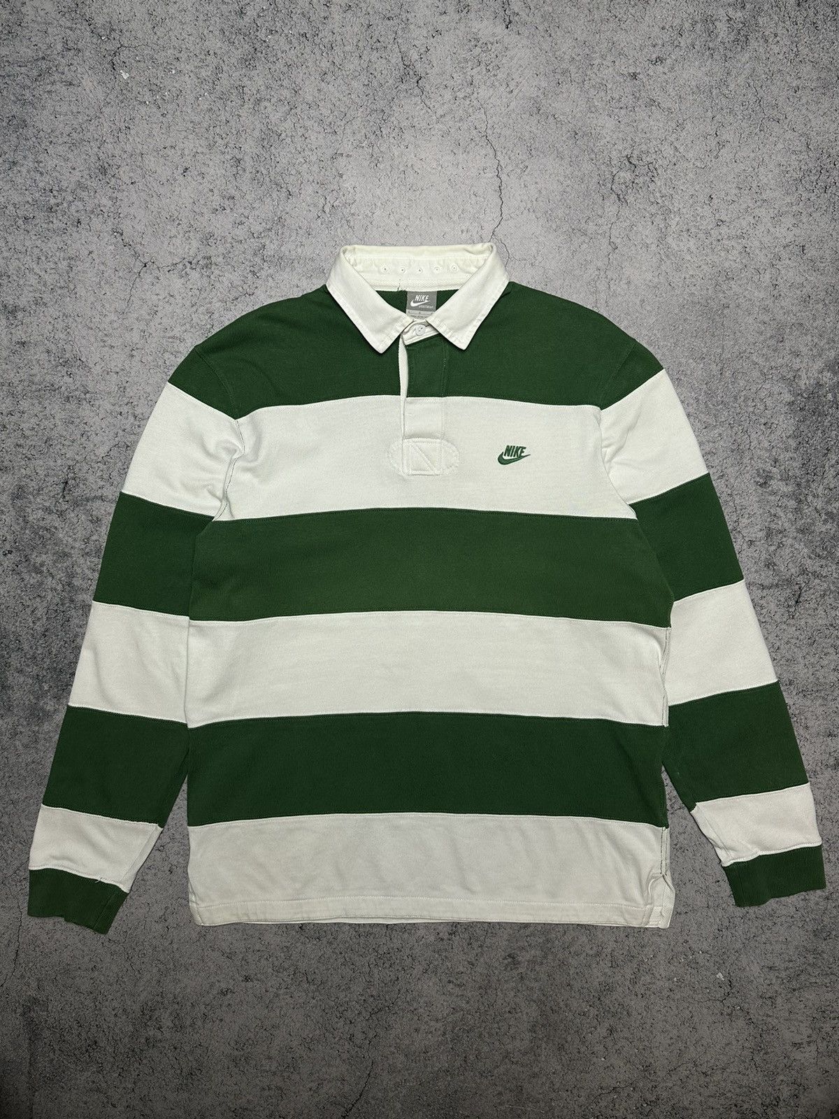 Nike × Streetwear × Vintage Vintage Nike Striped Rugby Polo