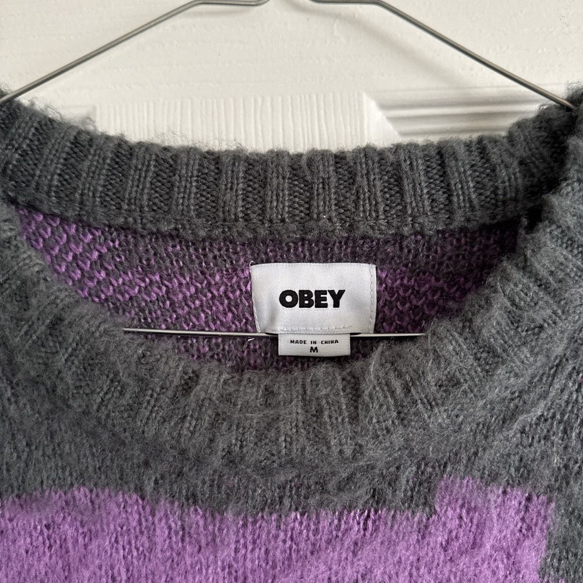 Obey Obey Signal Sweater – Rare Grey & Purple Colourway Size US M / EU 48-50 / 2 - 3 Thumbnail