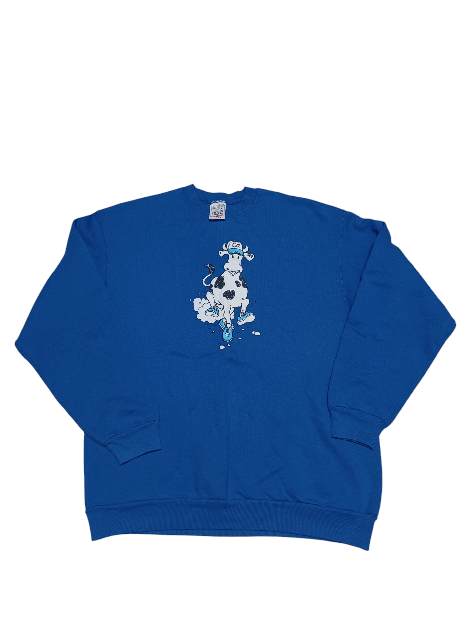 Fruit Of The Loom CRAZY COW VINTAGE 90S SCREEN STARS SWEATSHIRT Size US XL / EU 56 / 4 - 1 Thumbnail
